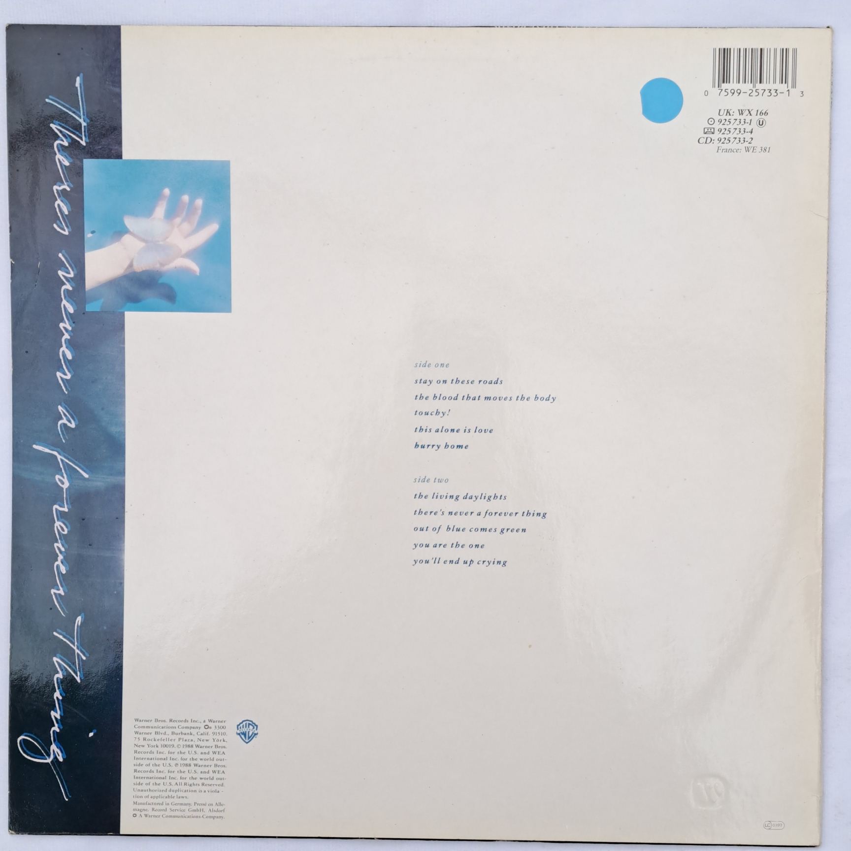 a-ha – Stay On These Roads Disc vinil LP (R1) VG+ - imagine 2