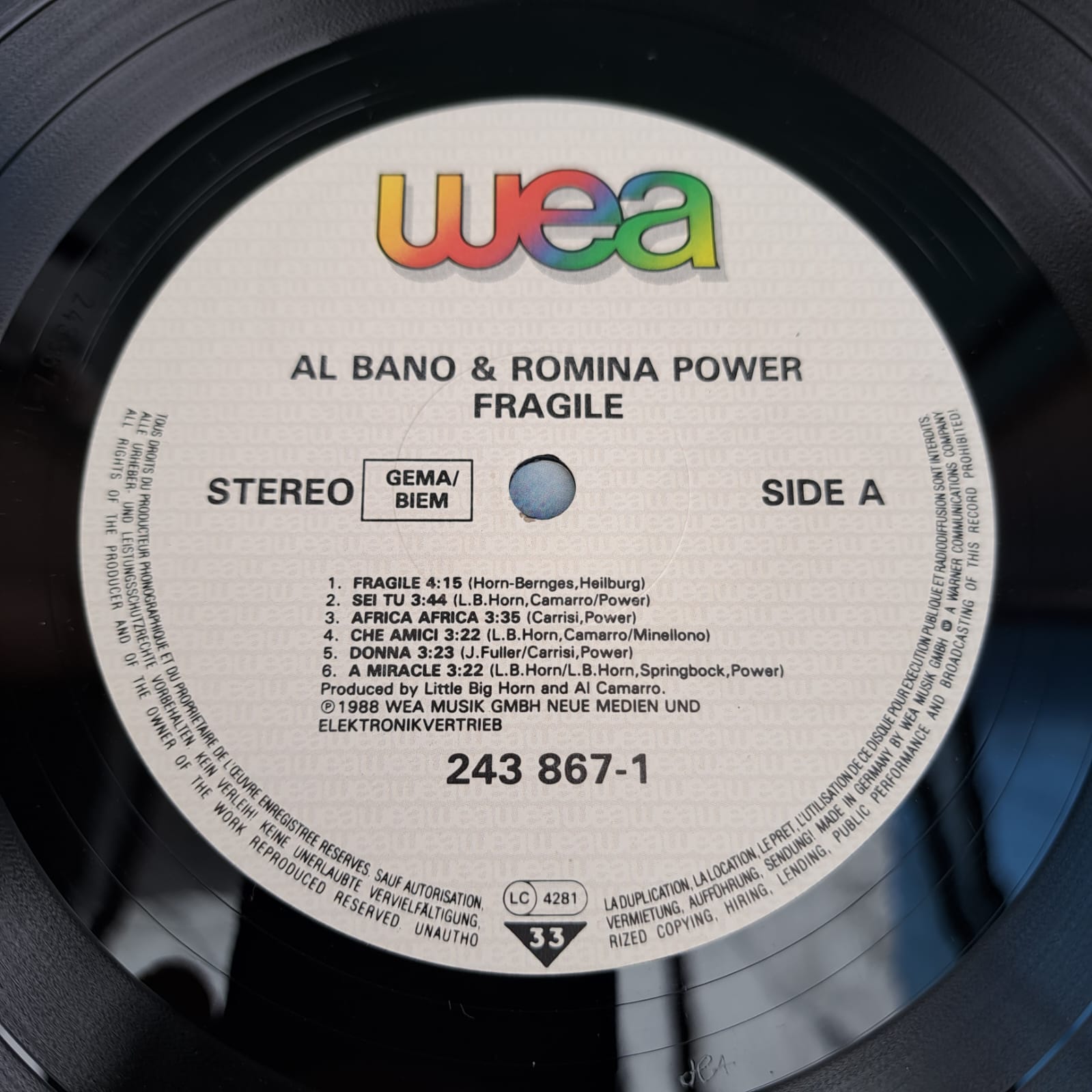 Al Bano - Romina Power – Fragile Disc VINIL LP VG+ (R) - imagine 3