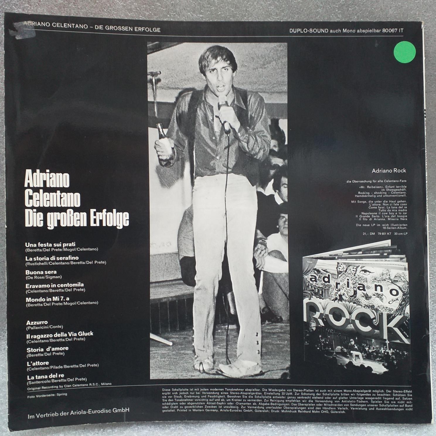 Adriano Celentano BEST Disc VINIL VG VG+ - imagine 2