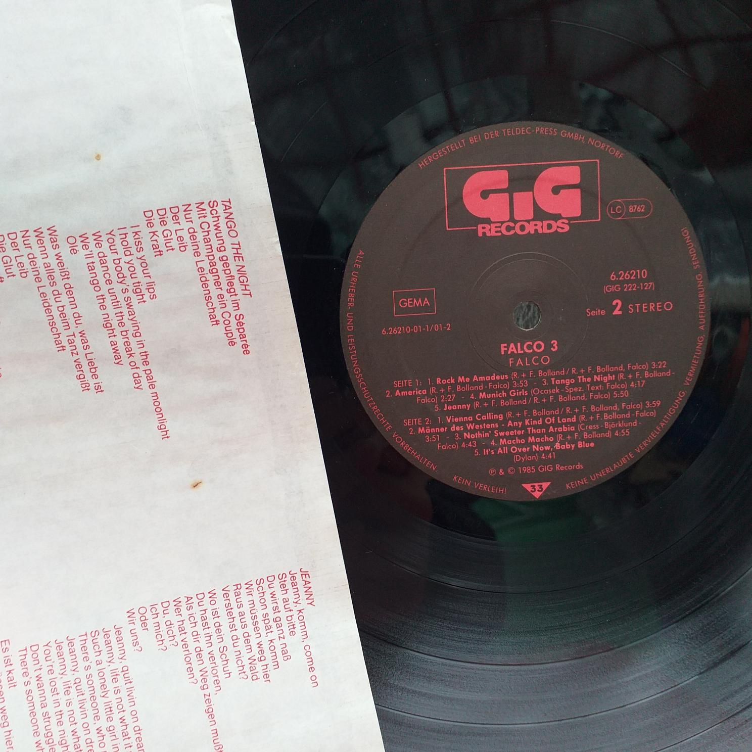 Falco – Falco 3 Disc VINIL folosit VG VG+ - imagine 2