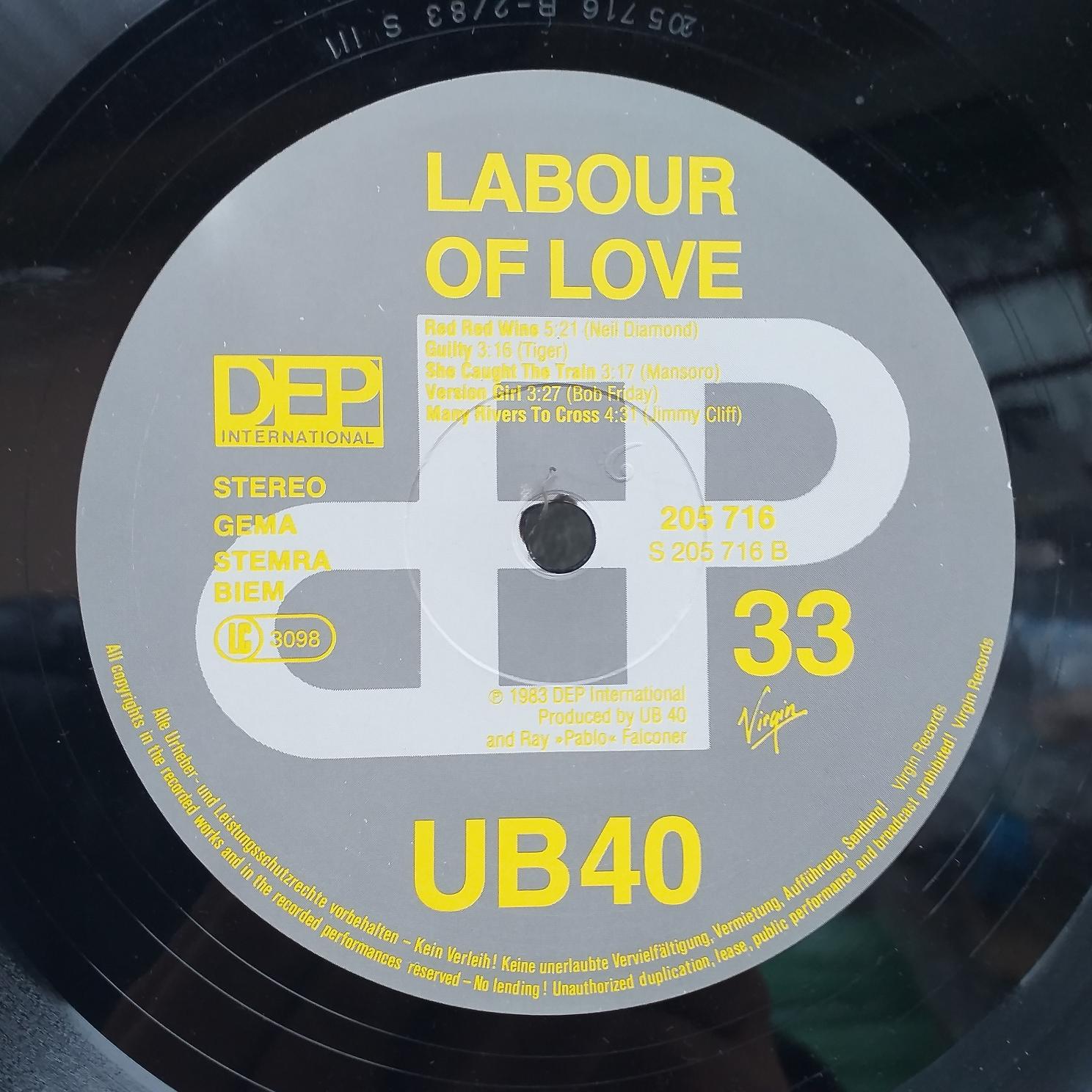 UB40 UB 40– Labour Of Love Disc VINIL VG VG+ - imagine 3