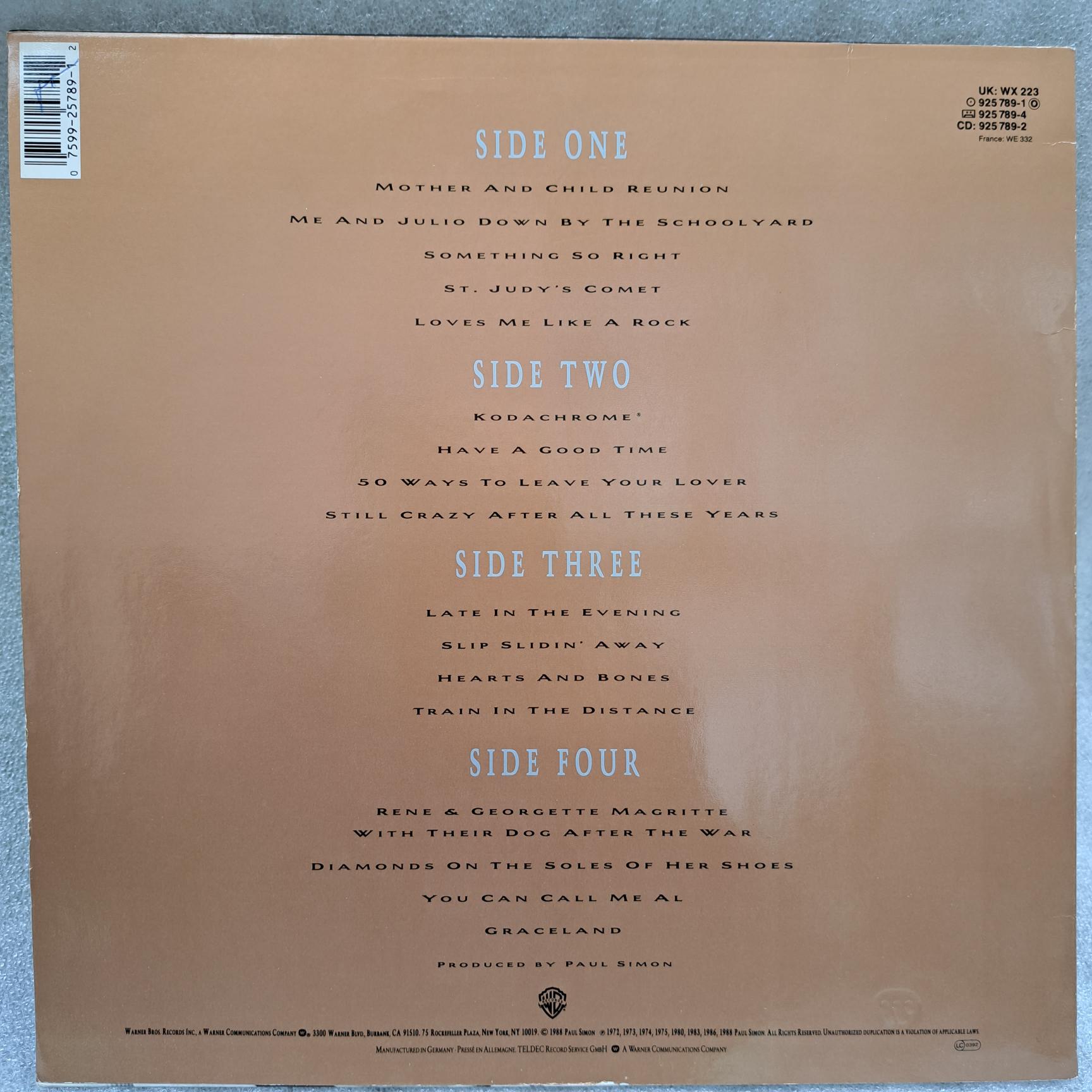 Paul Simon – Negotiations And Love Songs (1971-1986) Disc VINIL LP VG+ (resigilat) - imagine 3