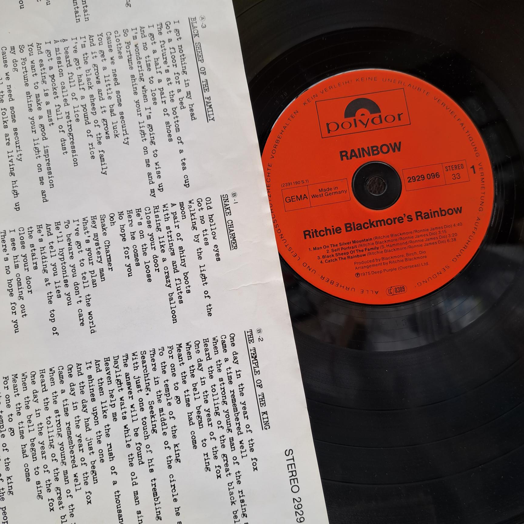 Rainbow – Ritchie Blackmore's Rainbow .Disc VINIL LP VG+ - imagine 3