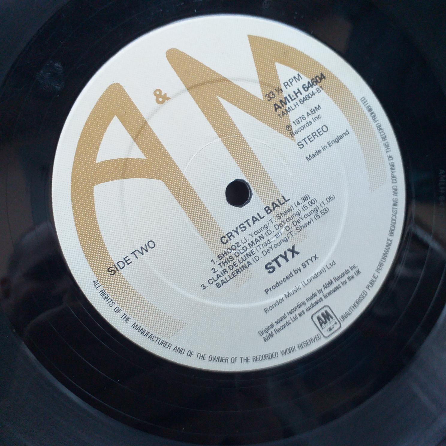 Styx – Crystal Ball .Disc VINIL LP VG VG+ UK - imagine 2