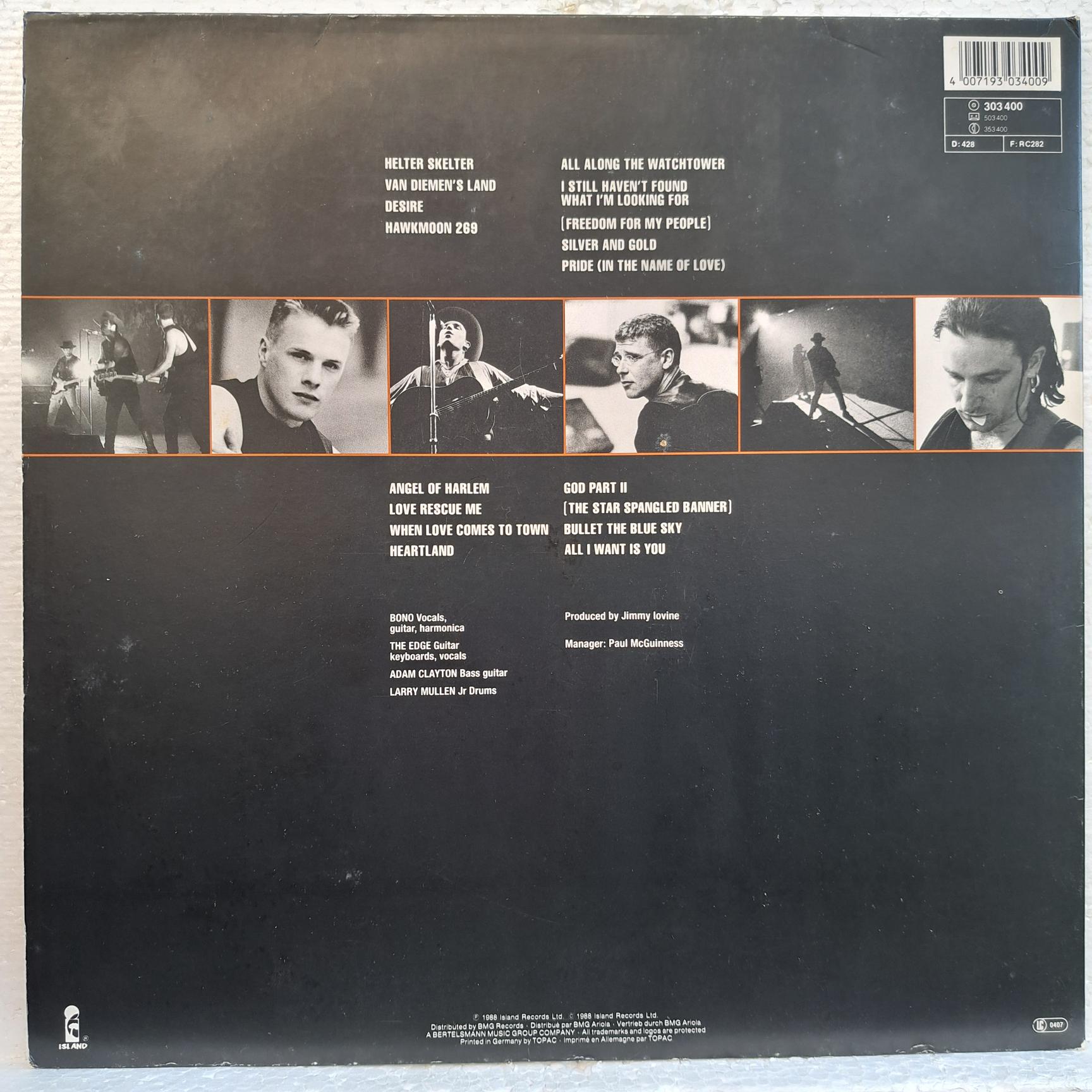 U2 – Rattle And Hum Disc VINIL LP VG+ - imagine 3