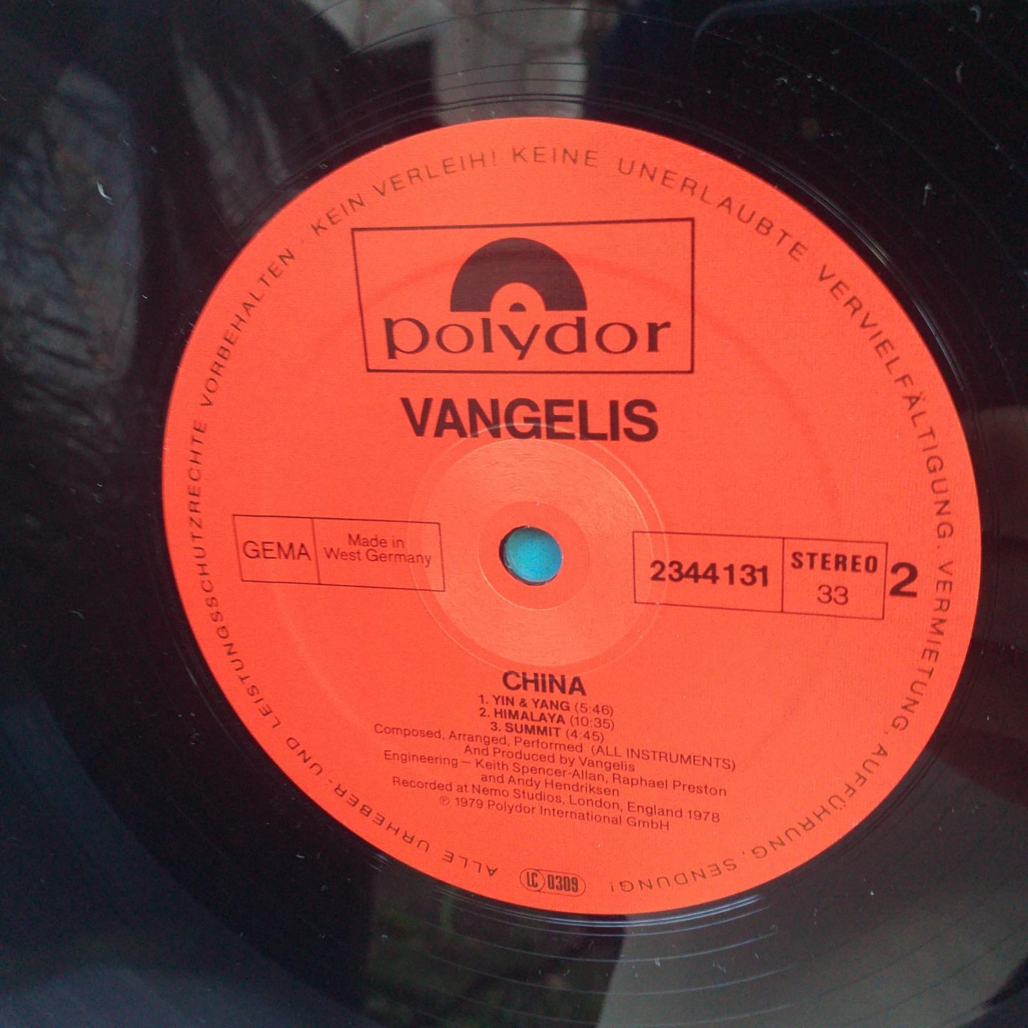 Vangelis – China ...Disc VINIL LP VG+ - imagine 3