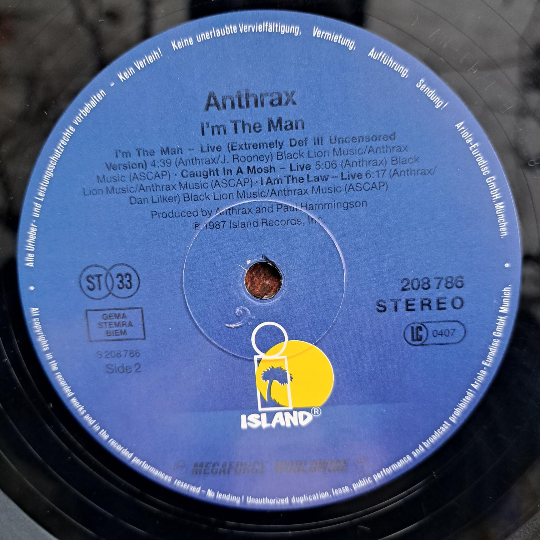 Anthrax – I'm The Man Disc VINIL LP VG VG+ - imagine 3