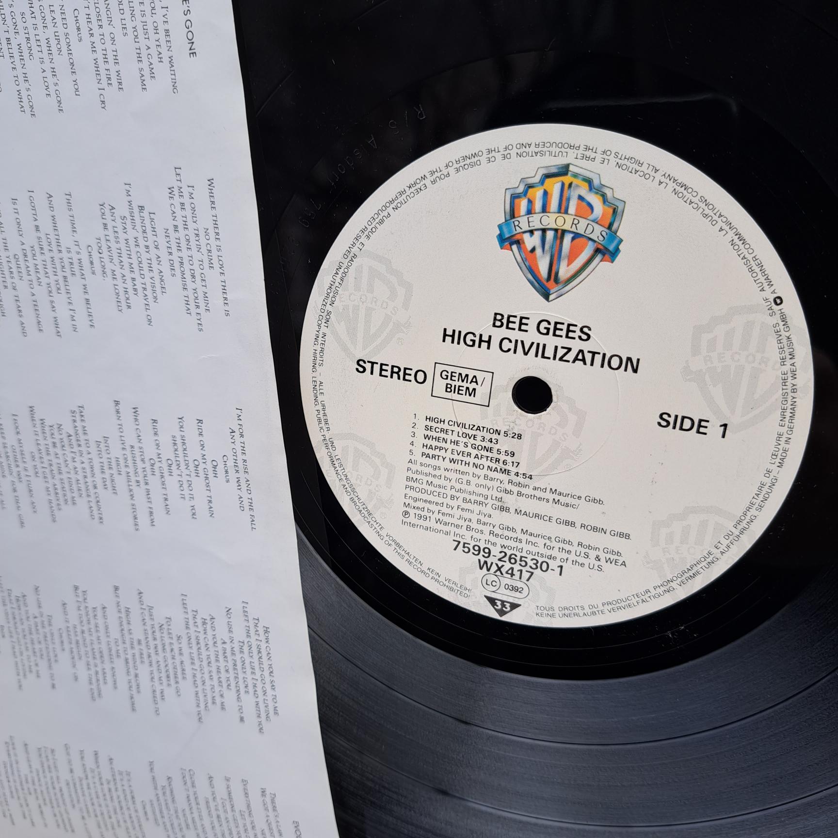 Bee Gees – High Civilization Disc VINIL LP VG+ - imagine 3