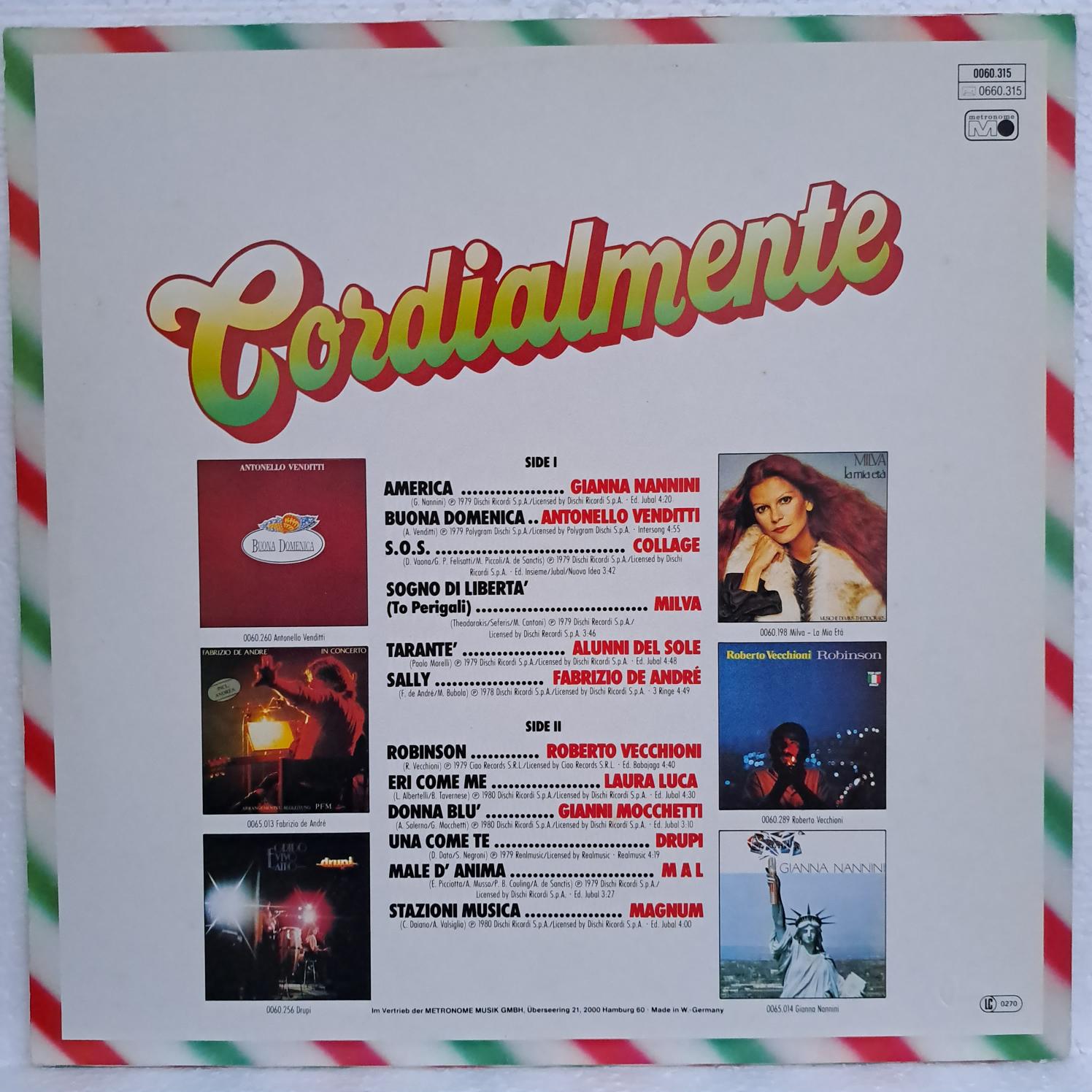 Compilatie muzica Italia italiana Disc VINIL LP VG Gianna Nannini, Antonello Venditti, Drupi, Roberto Vecchioni, Milva , Fabrizio De André ,,,, - imagine 3