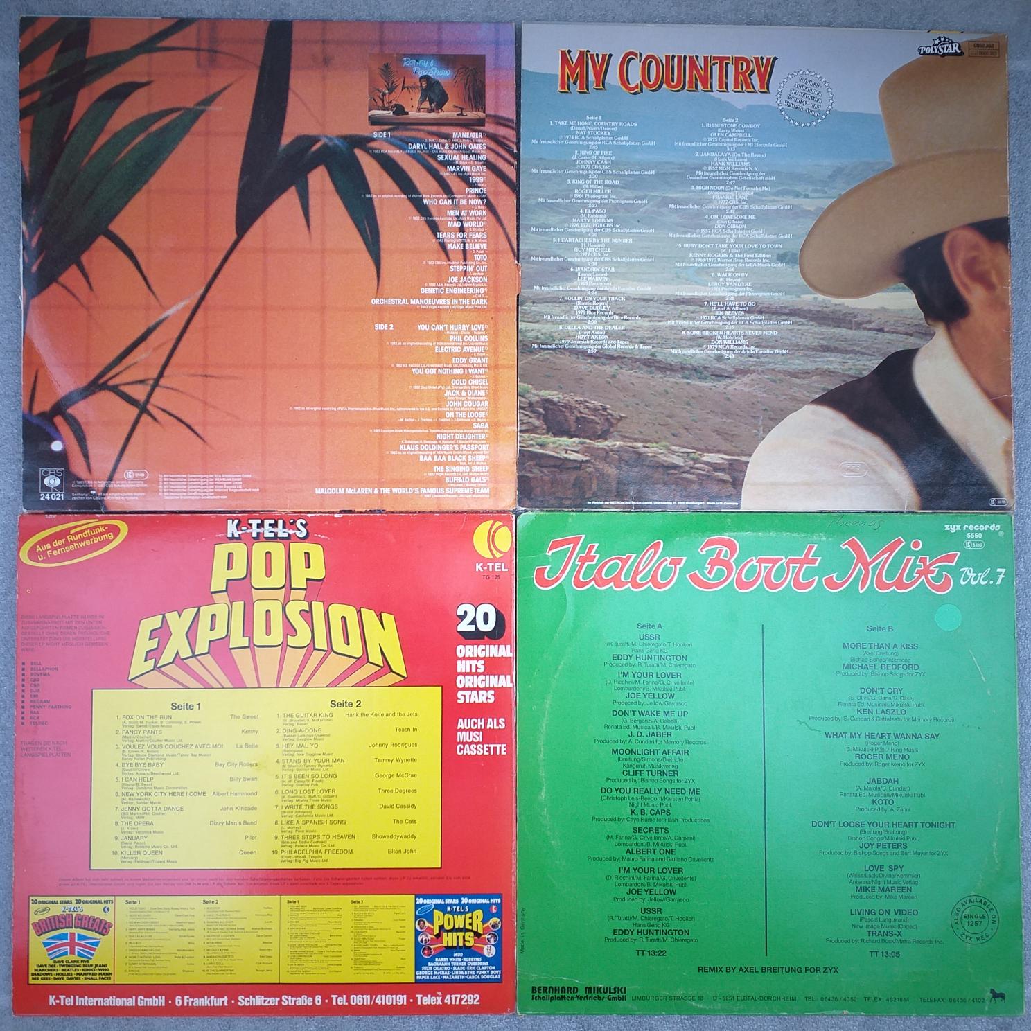 Mike Mareen, Koto, ken Laszlo Disc VINIL 4 LP VG VG+ compilatie Italo Boot Mix - Country - Ronny’s Pop Show - Pop explosion- Johnny Cash, Eddy Grant, Saga , Toto, Phil Collins, Prince .... - imagine 5