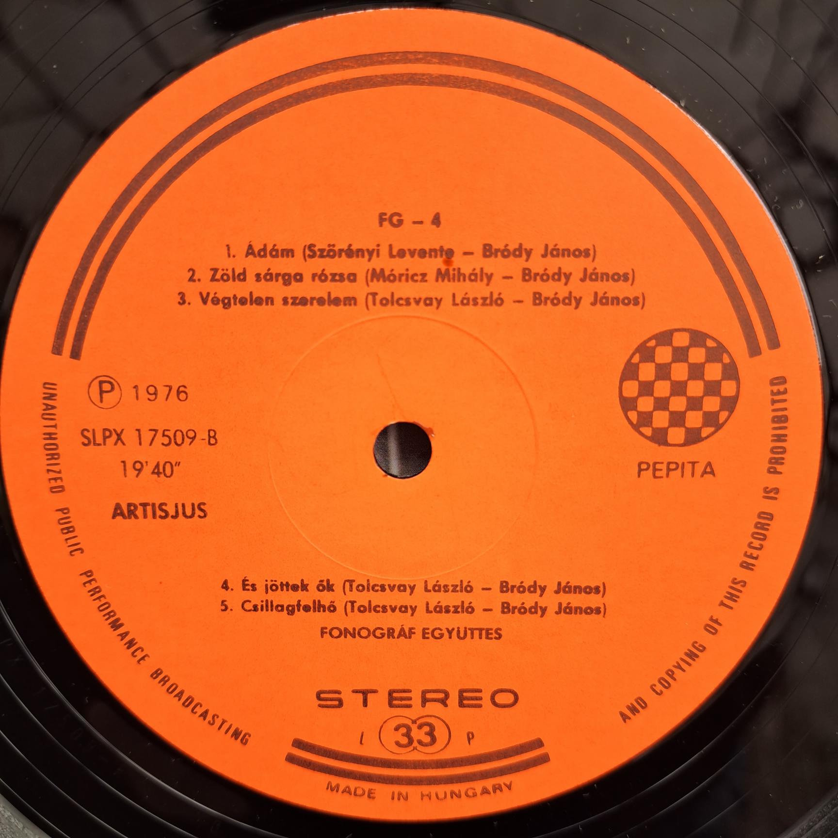 Fonográf – FG-4 Disc VINIL LP VG+ - imagine 3
