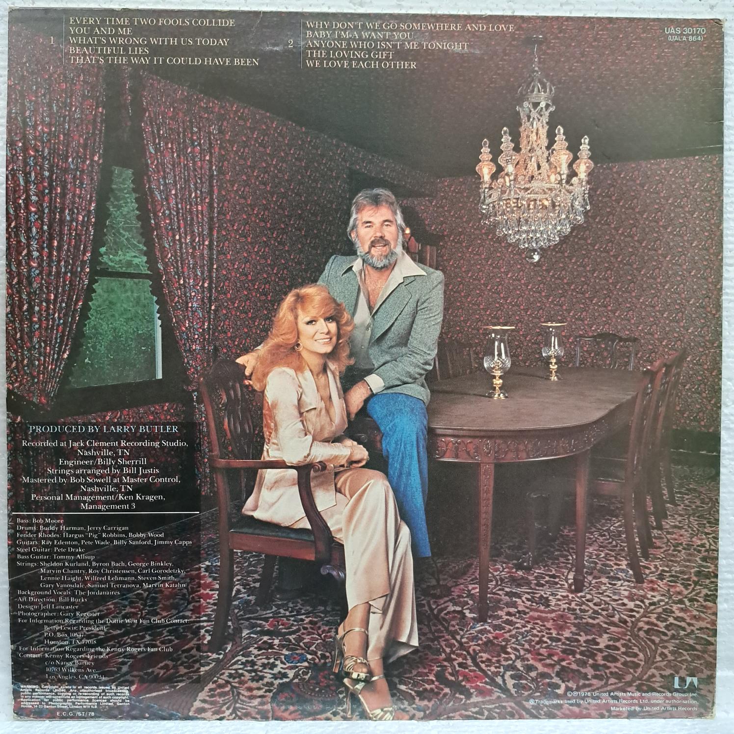 Kenny Rogers & Dottie West – Every Time Two Fools Collide Disc VINIL LP VG VG+ - imagine 2