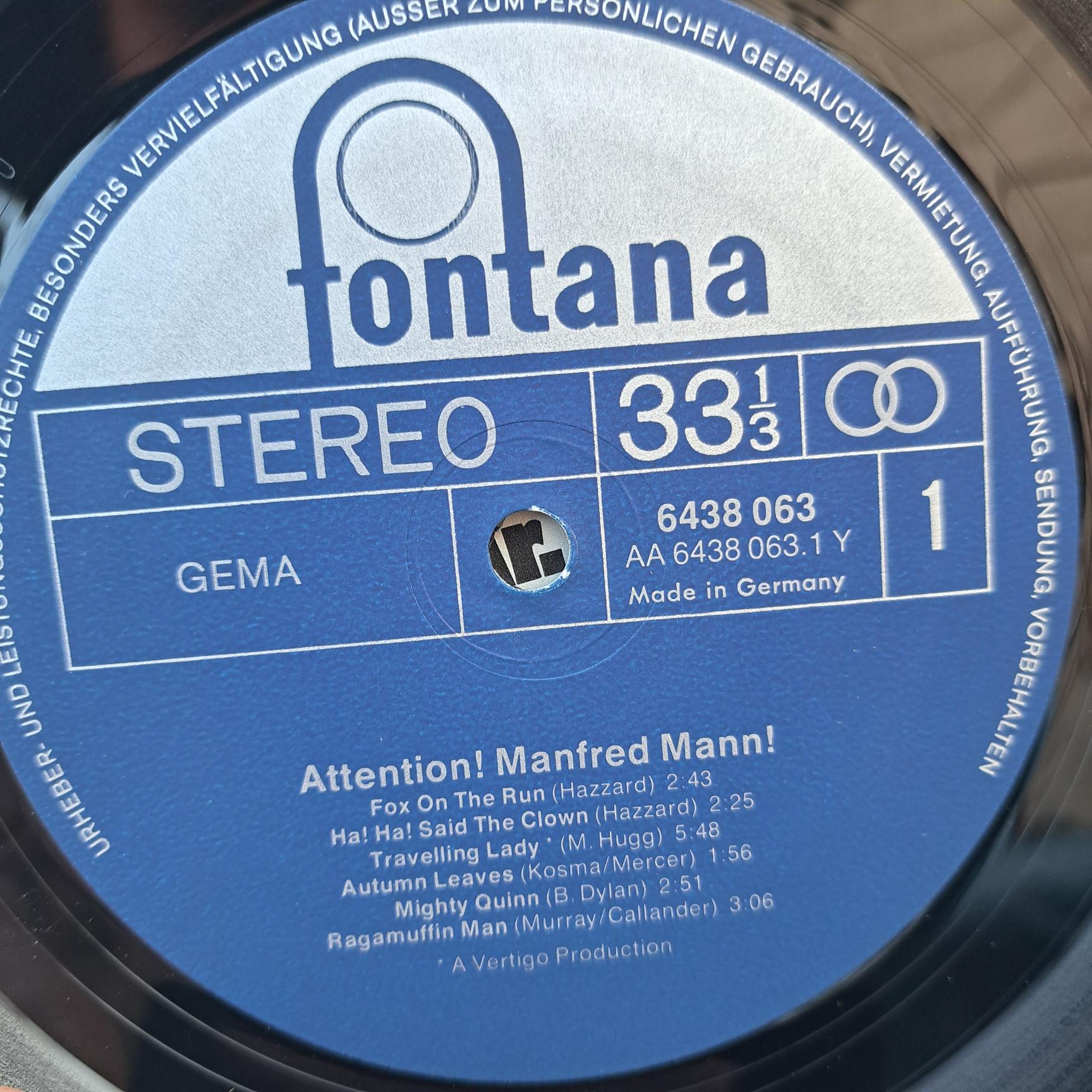 Manfred Mann – Attention! Manfred Mann! Disc VINIL LP VG - imagine 3
