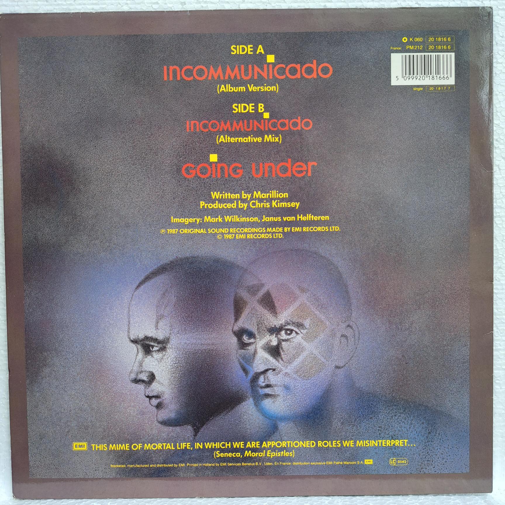 Marillion – Incommunicado Disc VINIL Maxi VG+ - imagine 2