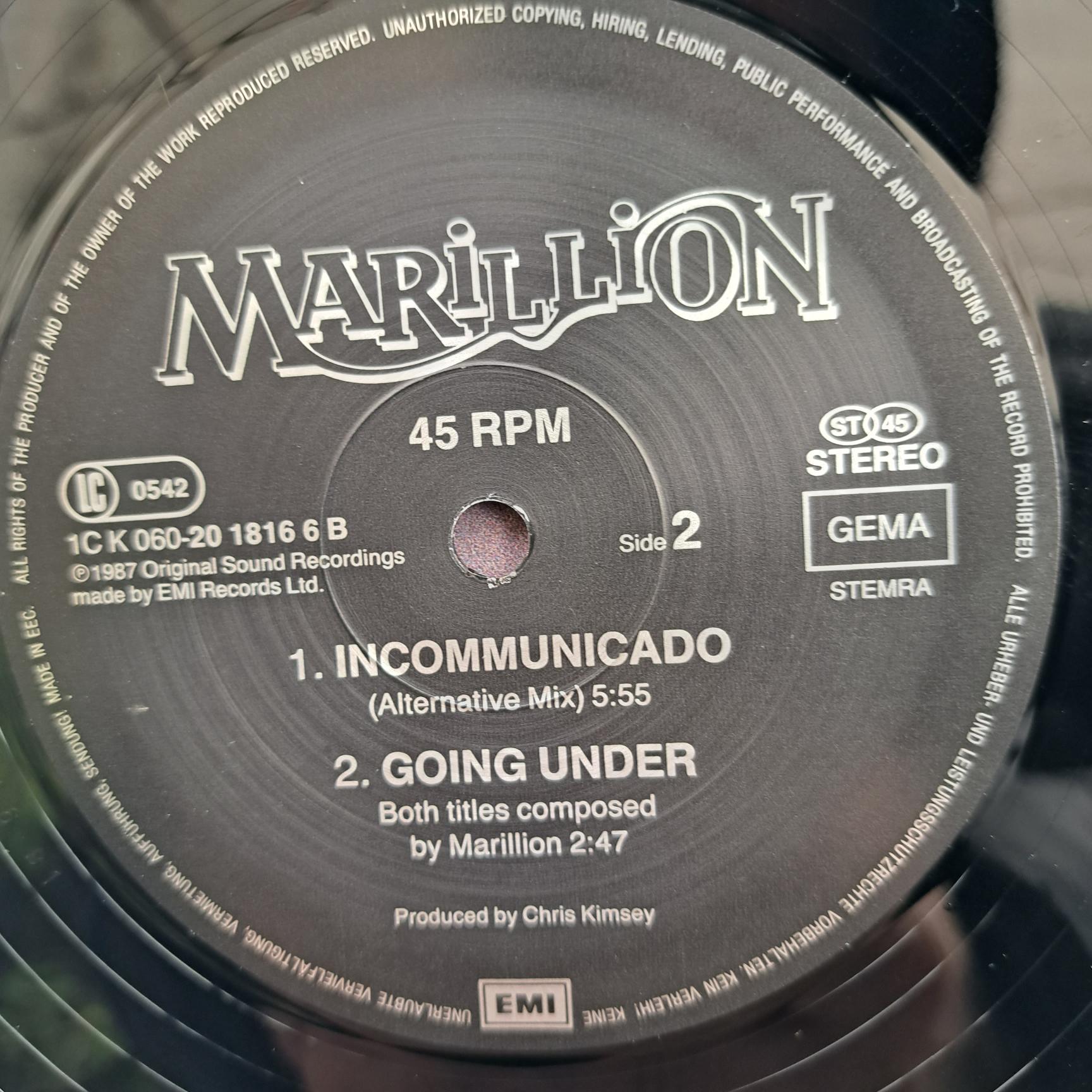 Marillion – Incommunicado Disc VINIL Maxi VG+ - imagine 3