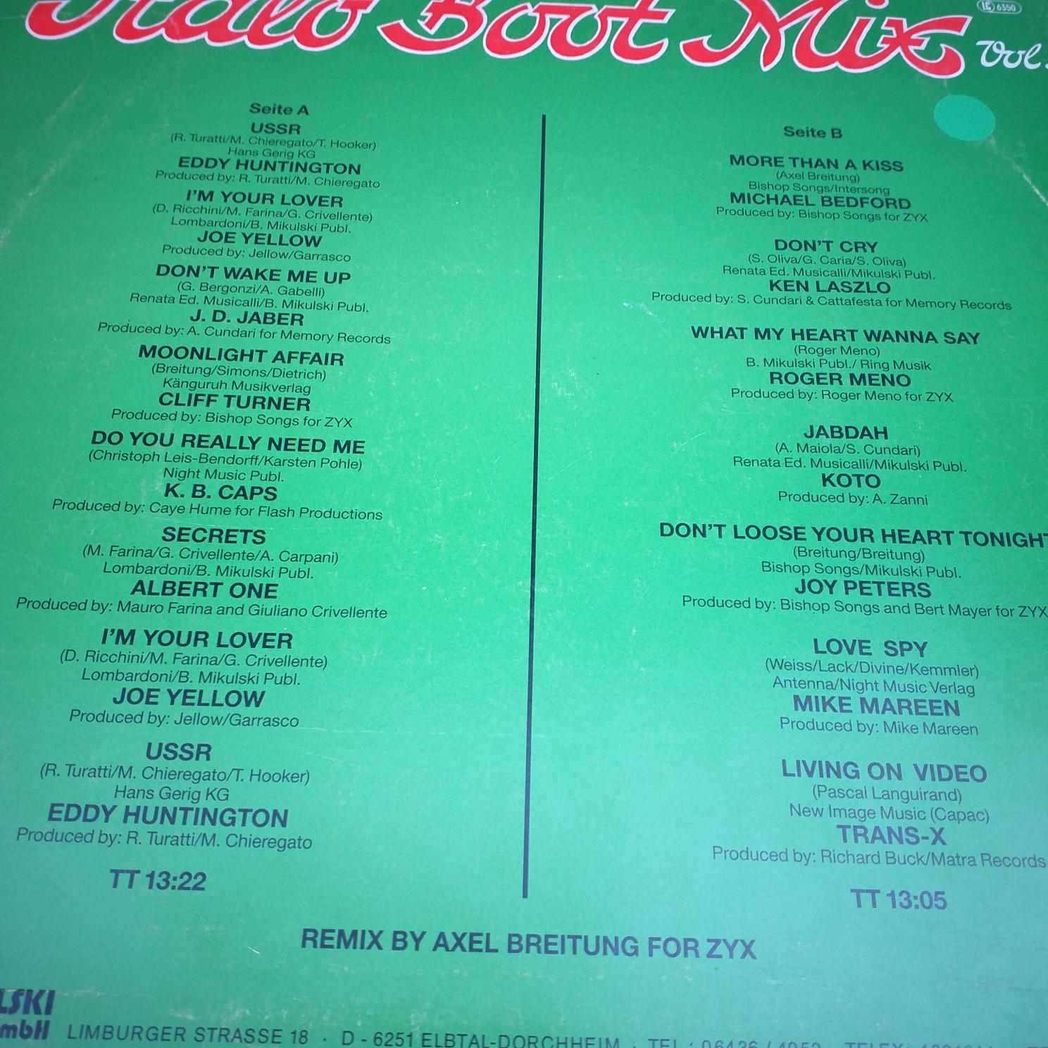 Mike Mareen, Koto, ken Laszlo Disc VINIL 4 LP VG VG+ compilatie Italo Boot Mix - Country - Ronny’s Pop Show - Pop explosion- Johnny Cash, Eddy Grant, Saga , Toto, Phil Collins, Prince .... - imagine 3
