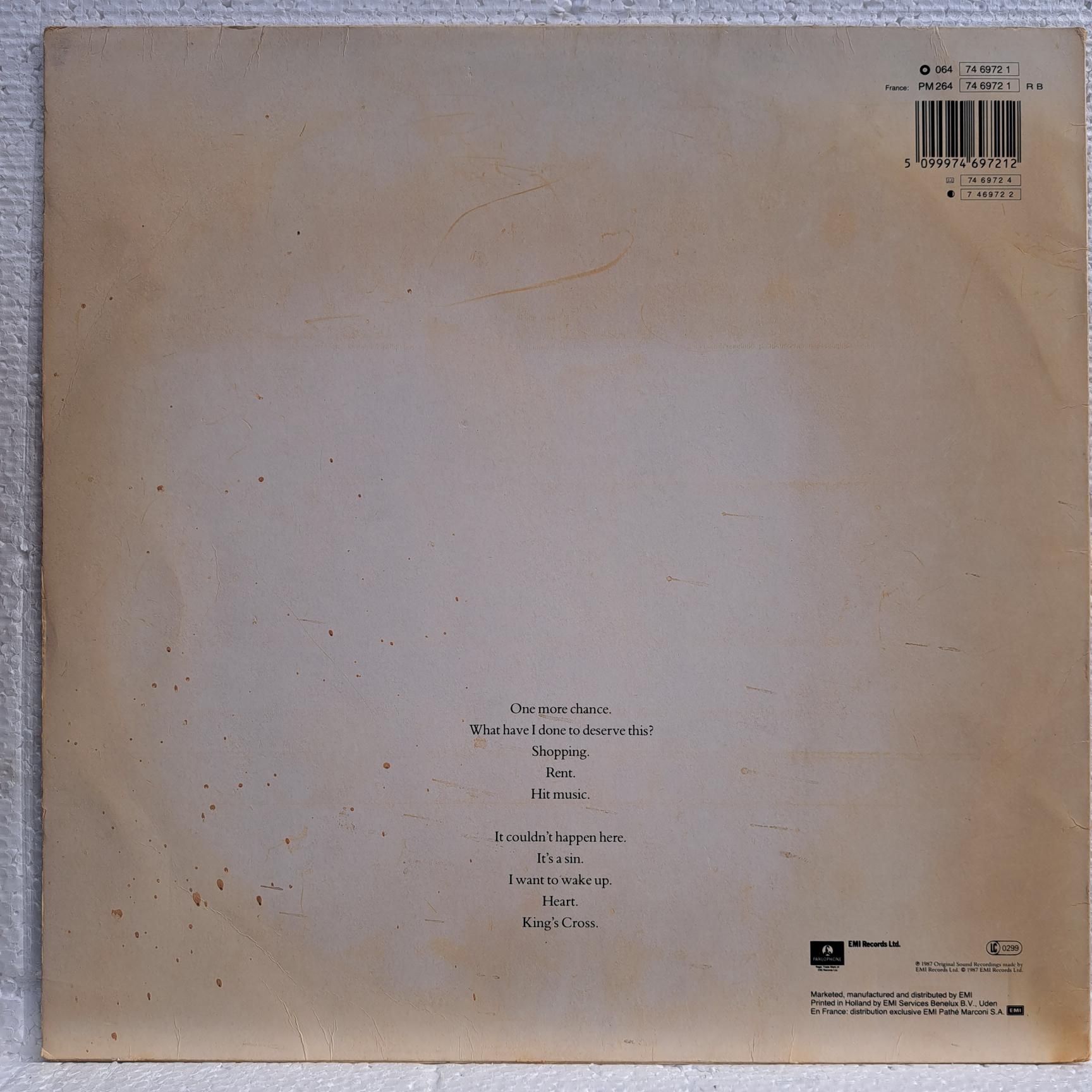 Pet Shop Boys – Actually Disc VINIL LP VG+ (REPOSTAT) COPERTA FARA abtibild - imagine 2