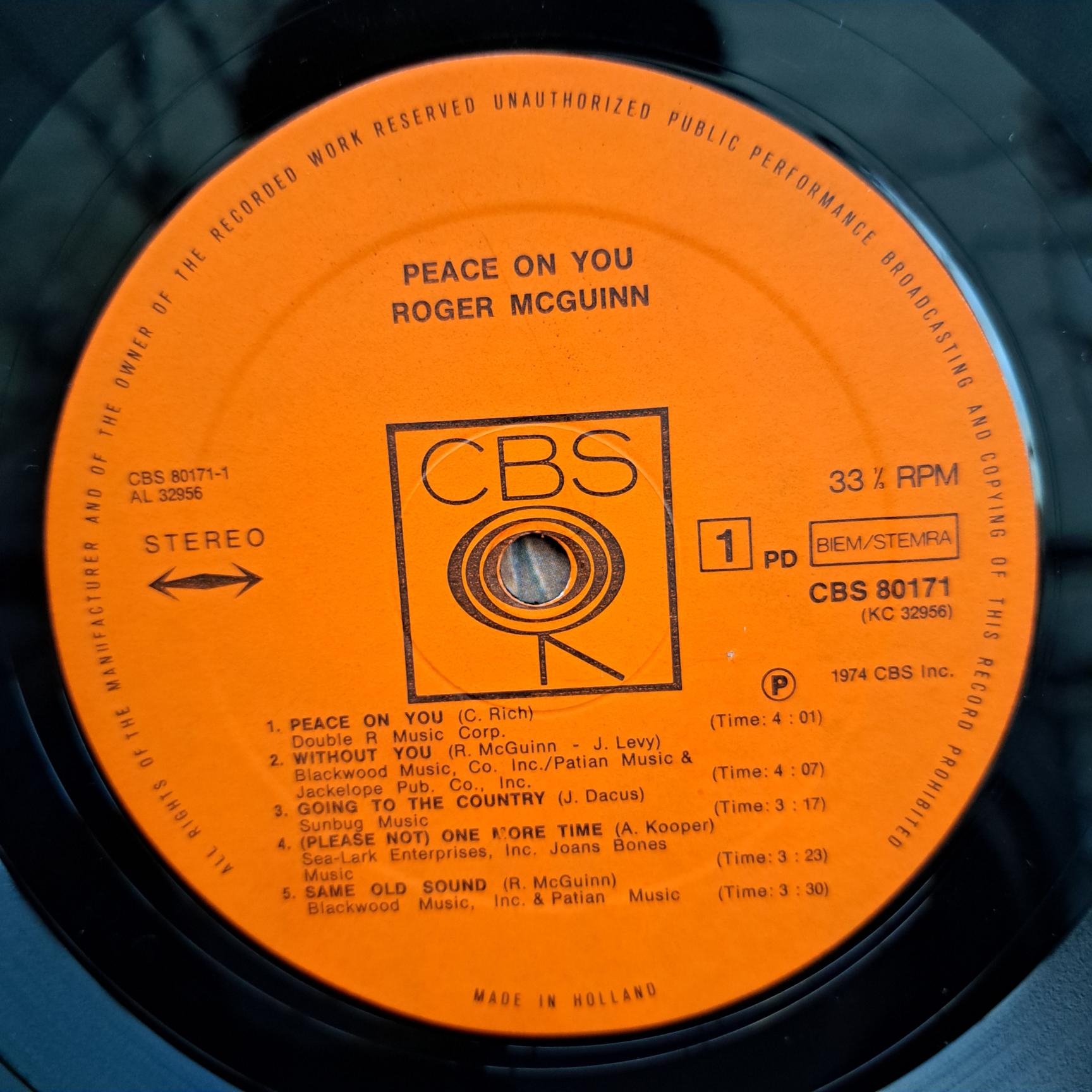 Roger McGuinn – Peace On You Disc VINIL LP VG VG- - imagine 3