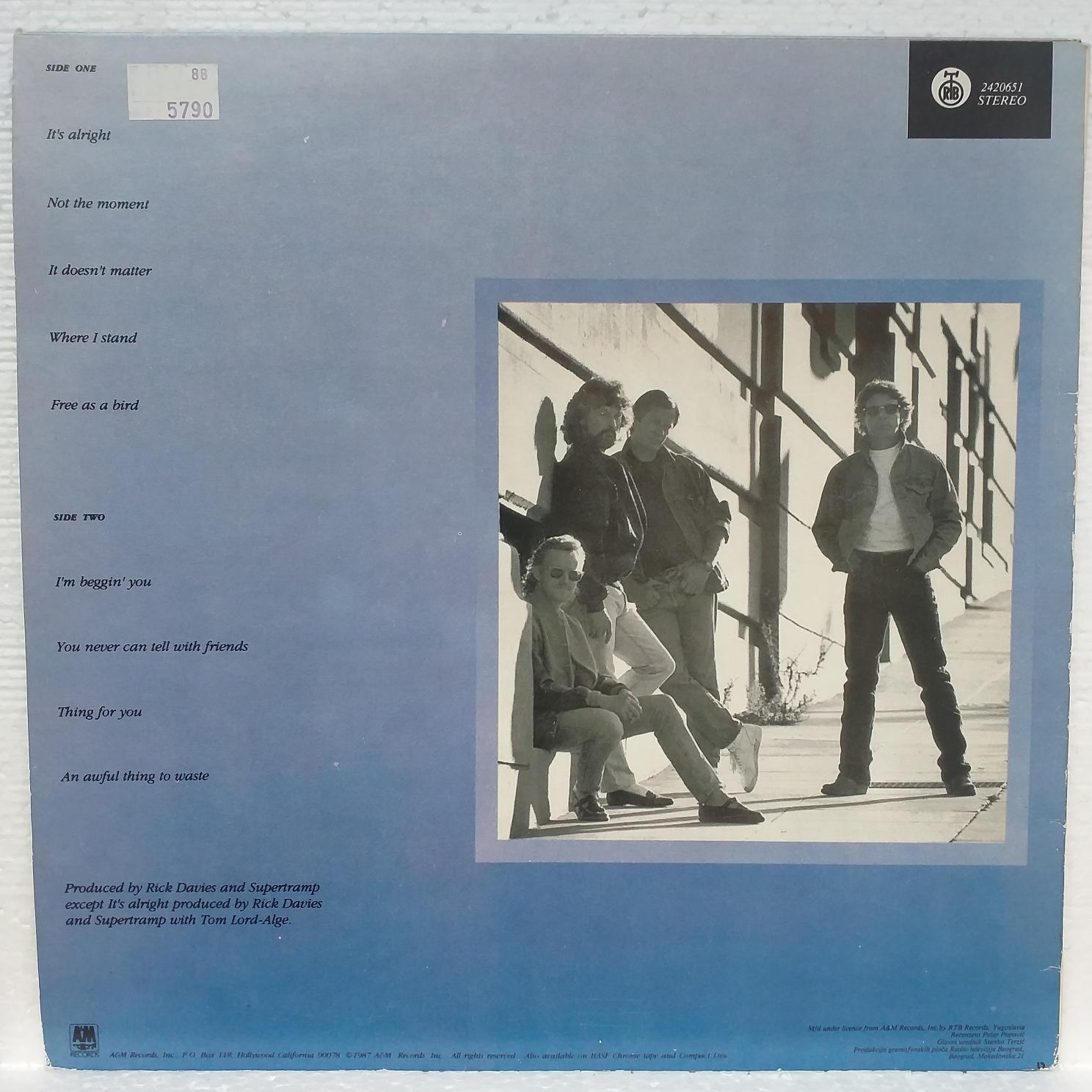 Supertramp – Free As A Bird Disc VINIL LP VG+ - imagine 2