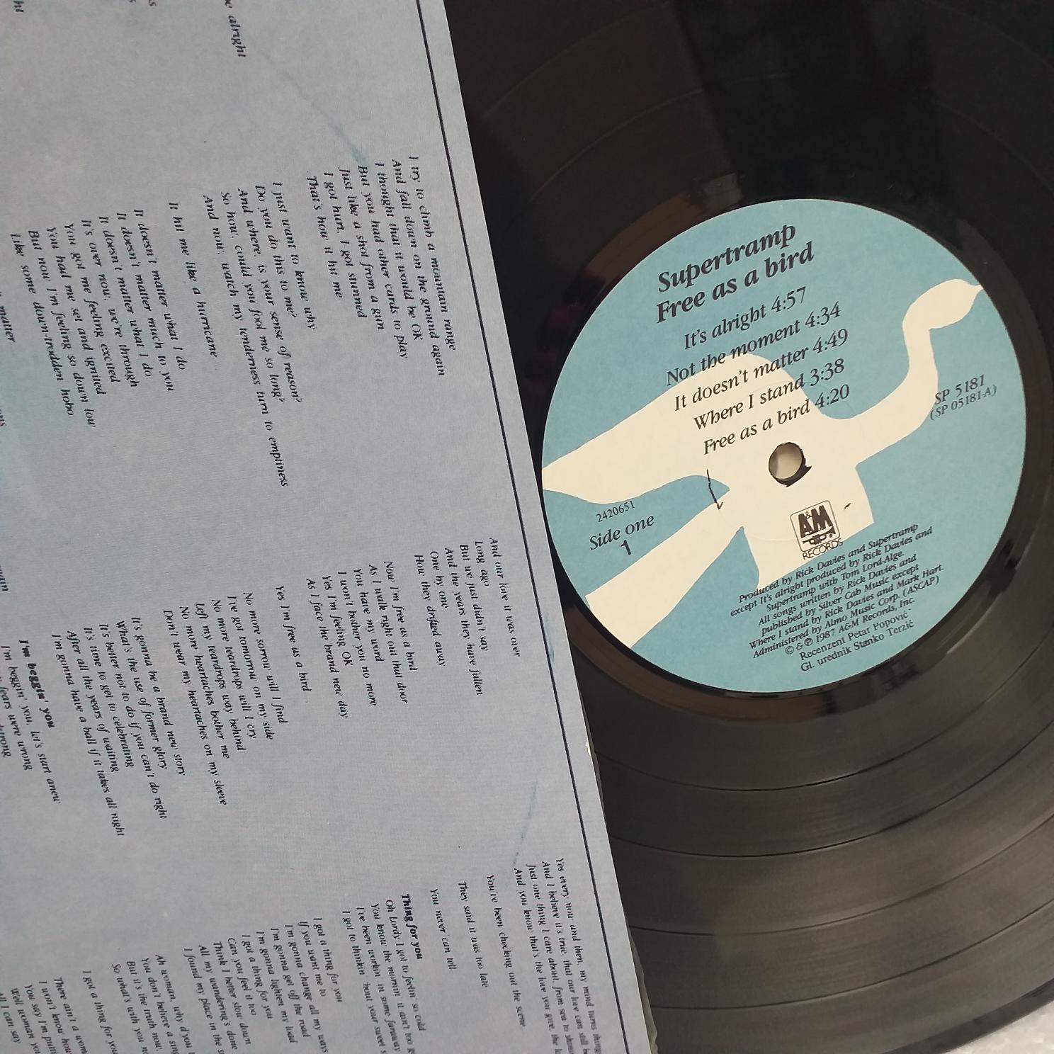 Supertramp – Free As A Bird Disc VINIL LP VG+ - imagine 3
