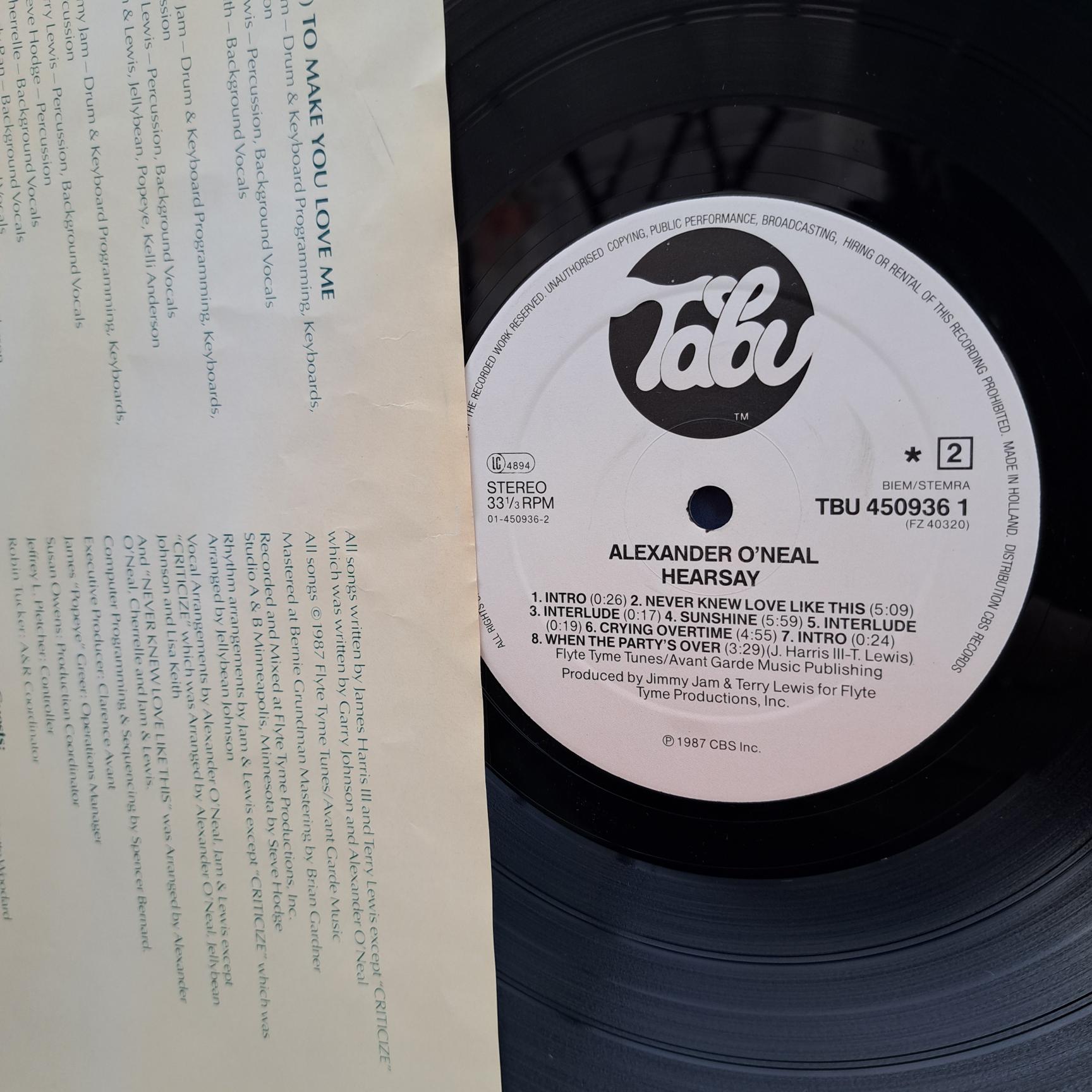 Alexander O'Neal – Hearsay Disc VINIL LP VG VG+ - imagine 3