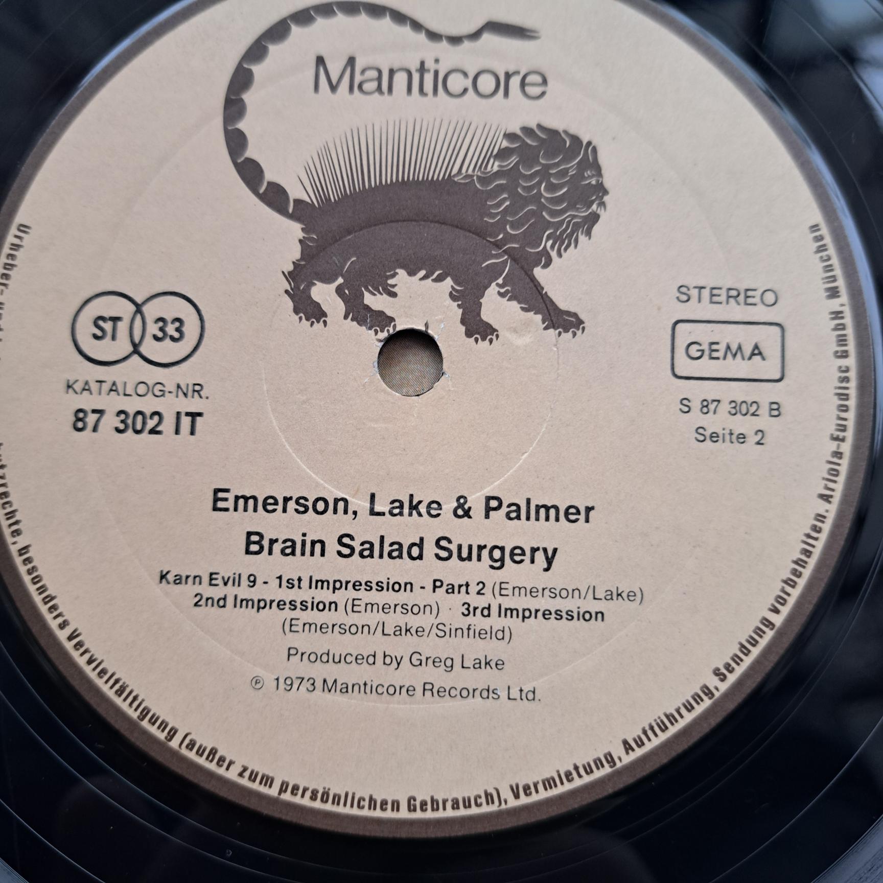 Emerson, Lake & Palmer – Brain Salad Surgery Disc VINIL LP VG+ - imagine 4