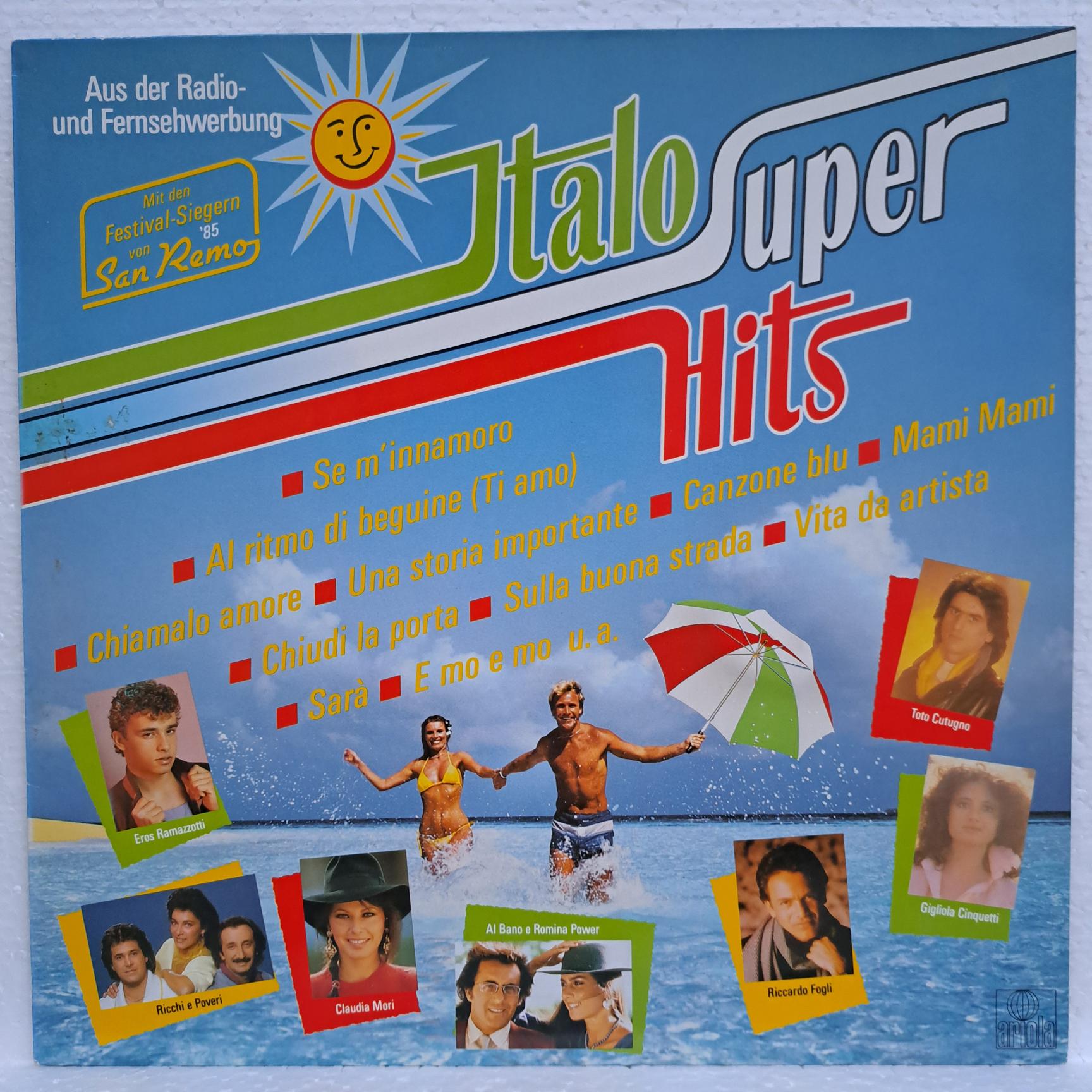 Italo SuperHits compilatie Toto Cutugno, Ricchi E Poveri, Al Bano & Romina Power, Pupo, Eros Ramazzotti, Riccardo Fogli … Disc VINIL LP VG VG+ (R)