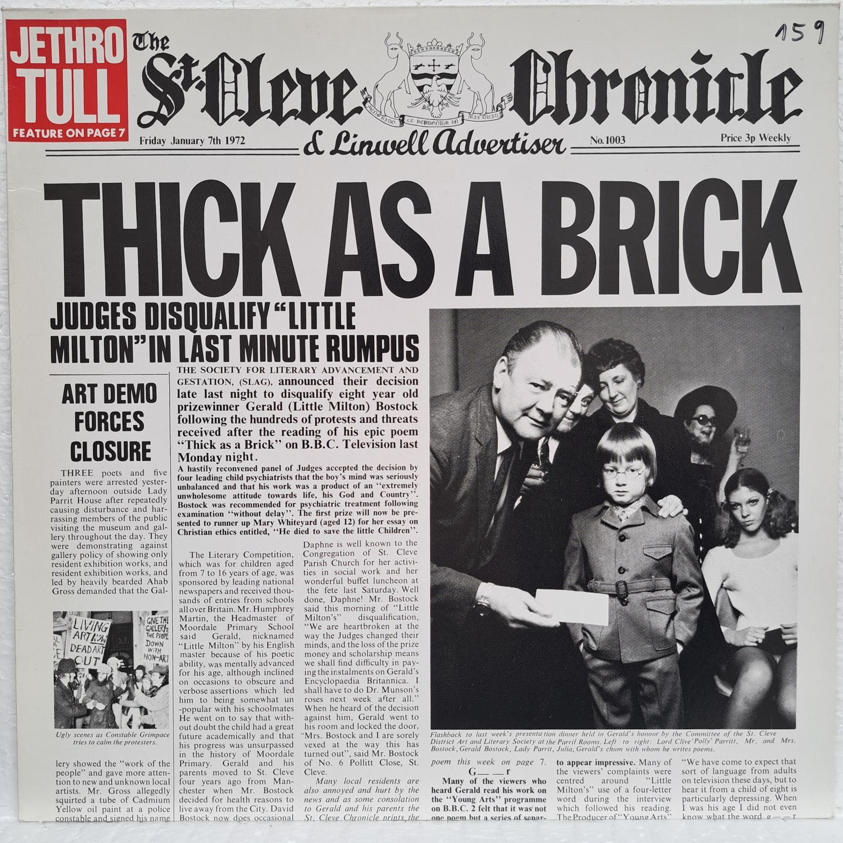 Jethro Tull – Thick As A Brick Disc VINIL LP VG+