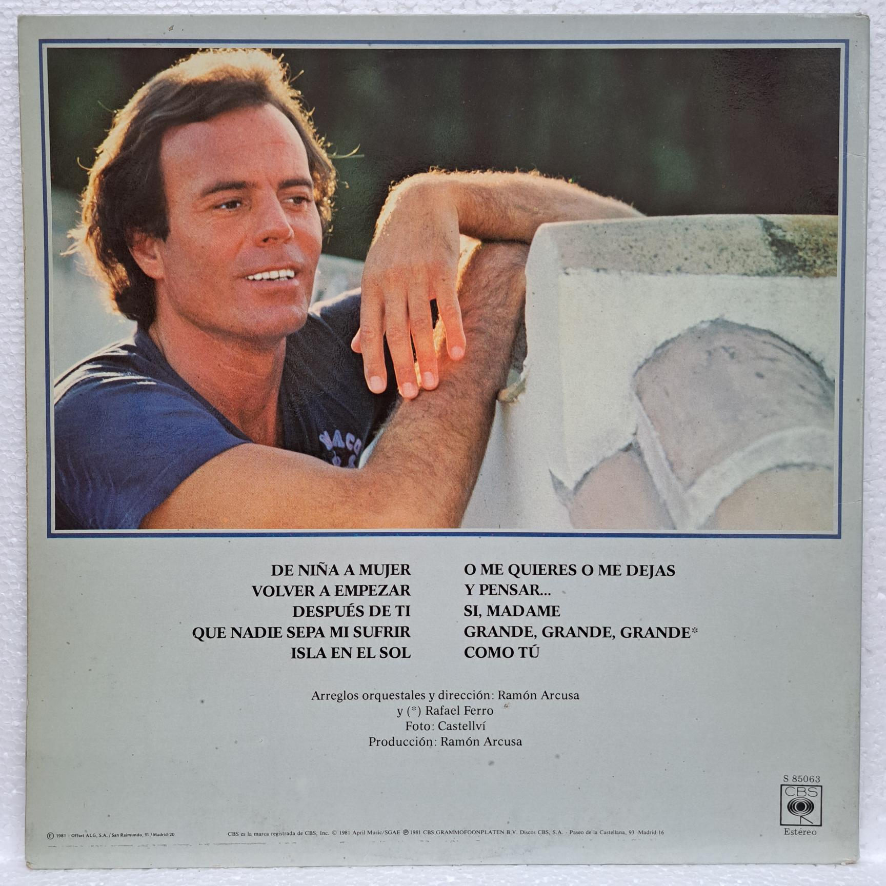 Julio Iglesias – De Niña A Mujer Disc VINIL LP VG VG+ - imagine 3