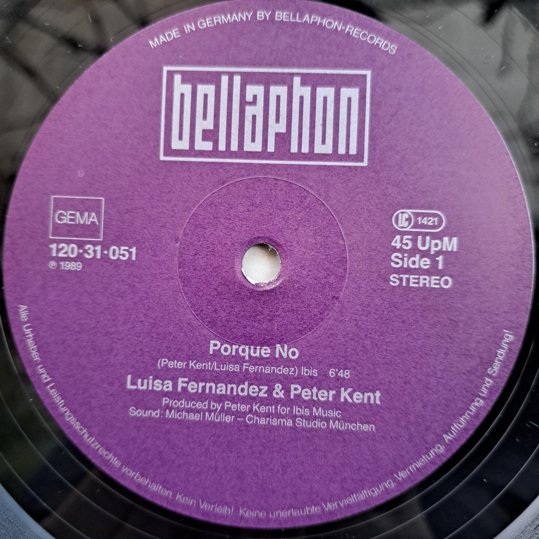 Luisa Fernandez & Peter Kent – Porque No Disc VINIL Maxi VG VG+ - imagine 3