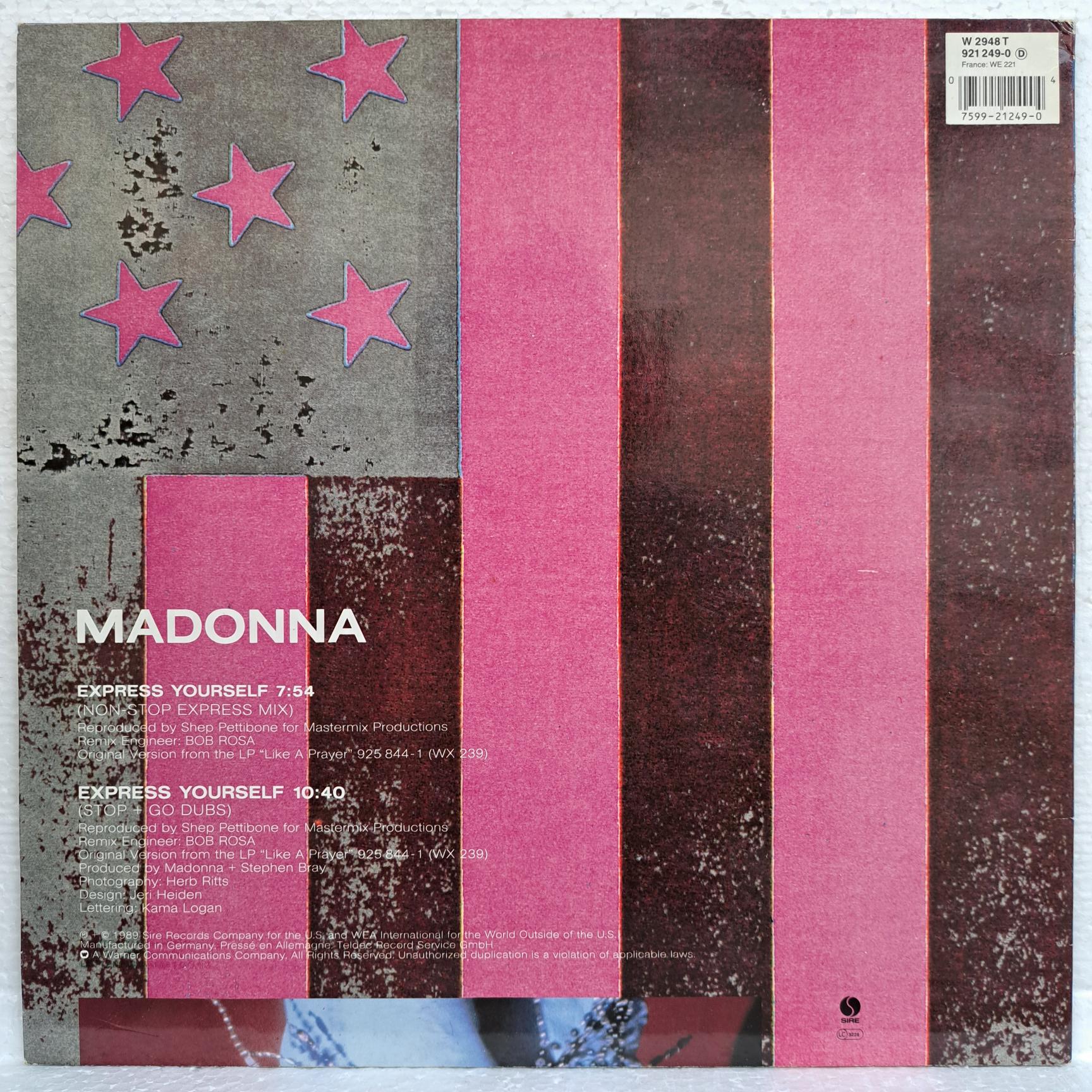 Madonna – Express Yourself Disc VINIL maxi VG+ - imagine 3