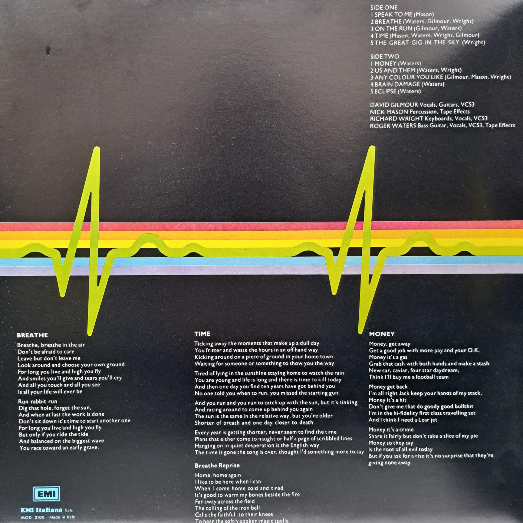 Pink Floyd – The Dark Side Of The Moon Disc VINIL LP VG VG+ Italy - imagine 2