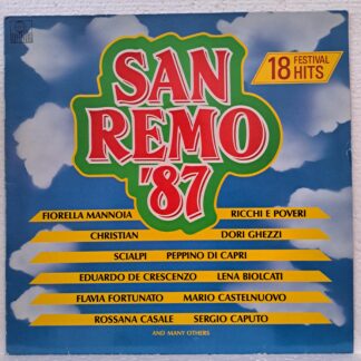 San Remo '87 - 18 Festival-Hits   Disc VINIL LP VG VG+  Fiorella Mannoia, Eduardo De Crescenzo, Peppino Di Capri, Ricchi E Poveri, Sergio Caputo, Ricky Palazzolo ...