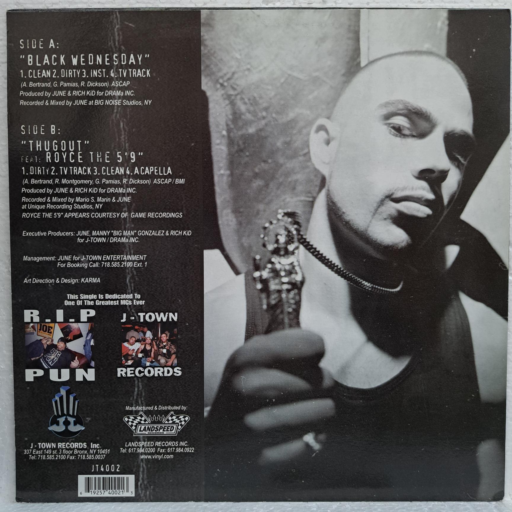 Severe Feat: Royce The 5'9"* – Black Wednesday / Thugout Disc VINIL Maxi VG VG+ - imagine 3