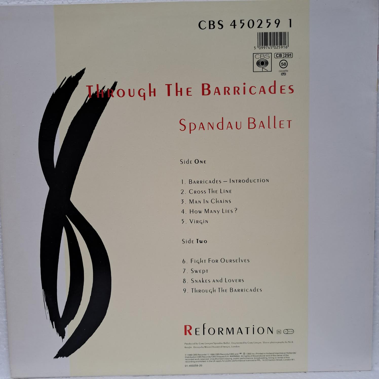 Spandau Ballet – Through The Barricades Disc VINIL LP VG+ - imagine 2