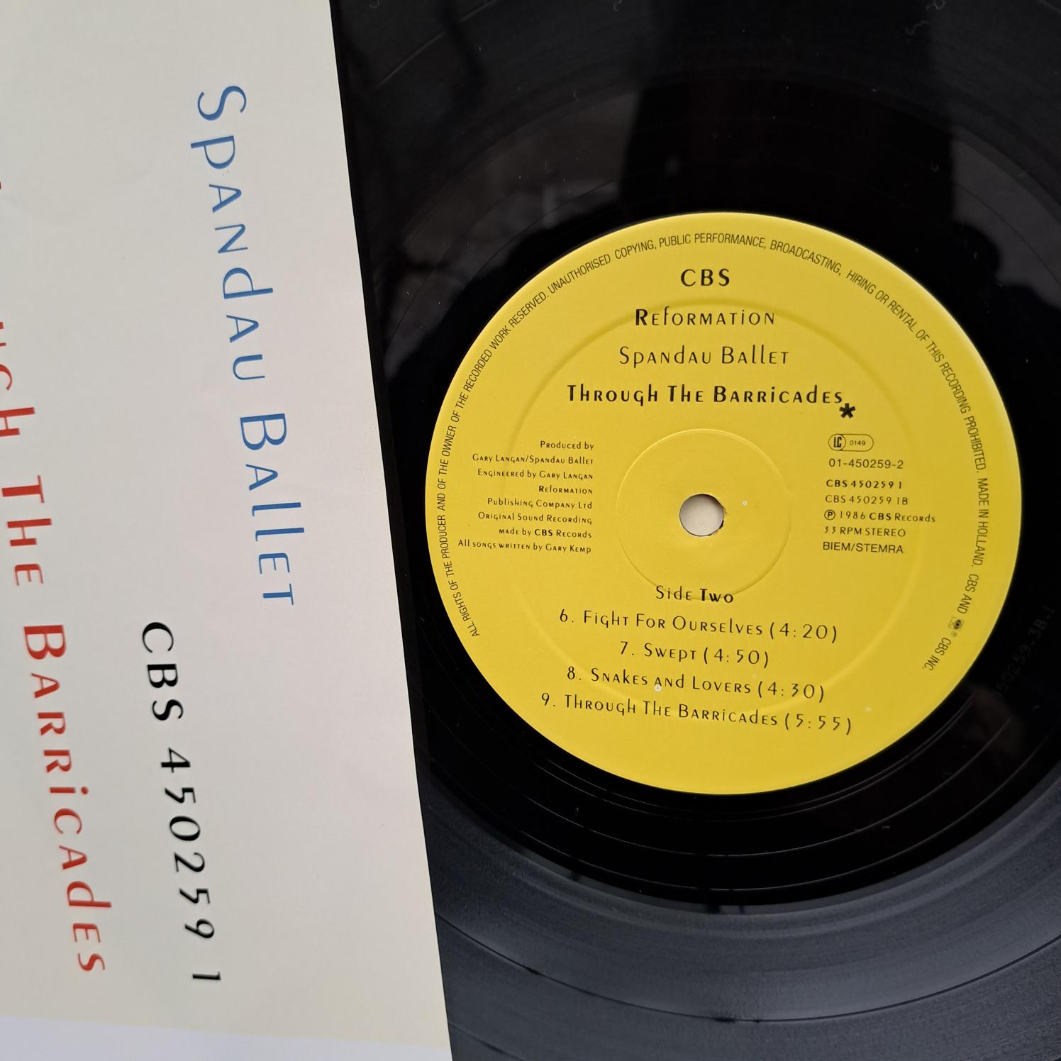 Spandau Ballet – Through The Barricades Disc VINIL LP VG+ - imagine 3