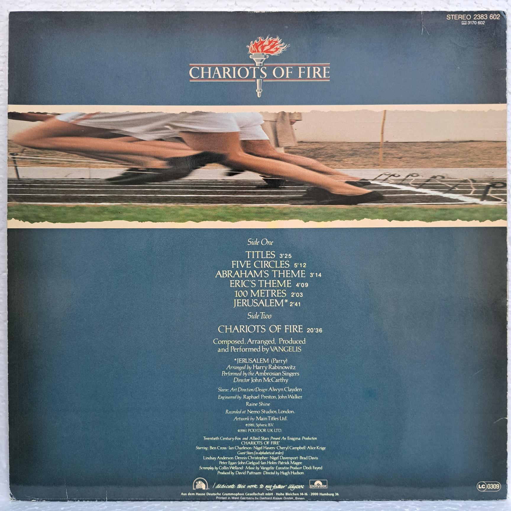 Vangelis – Chariots Of Fire Disc VINIL LP VG+ - imagine 2