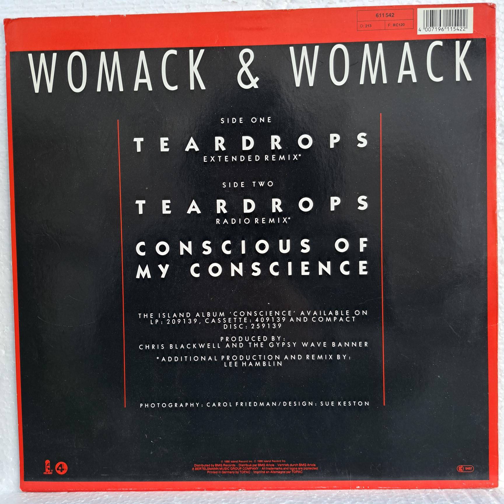 Womack & Womack – Teardrops Disc VINIL maxi VG+ - imagine 2