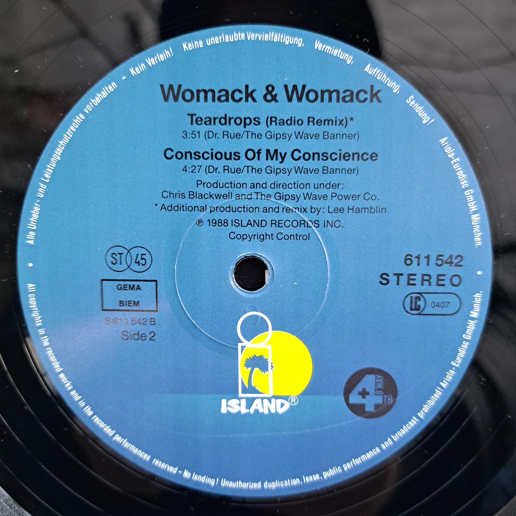 Womack & Womack – Teardrops Disc VINIL maxi VG+ - imagine 3