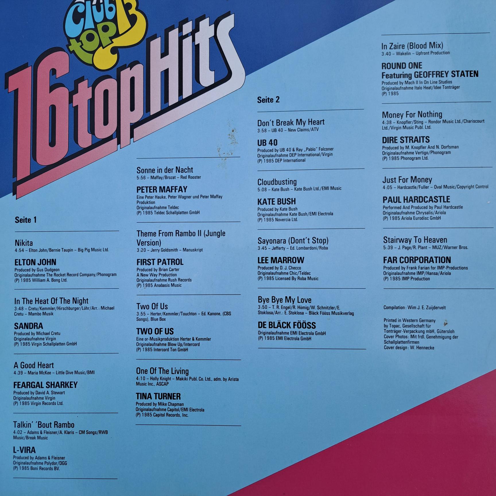 club top 13 - 16 top hits una din cele mai reusite compilatii ale anilor 80-90 Disc VINIL (DM1) 4LP VG VG+ - imagine 4