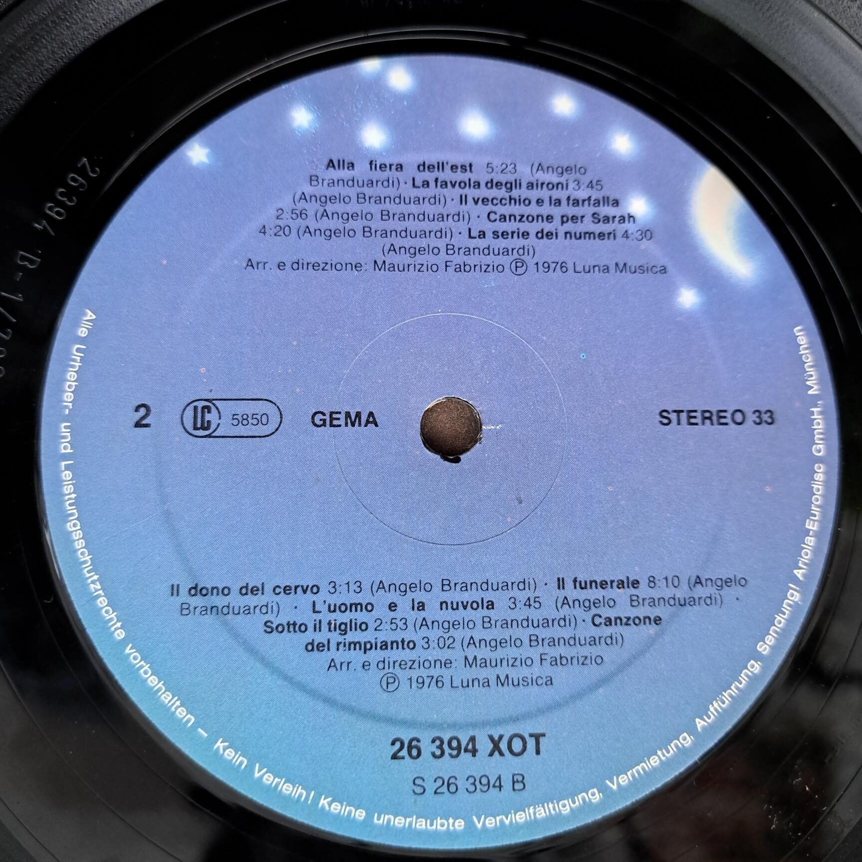Angelo Branduardi – Alla Fiera Dell'Est Disc VINIL LP VG VG+ - imagine 2