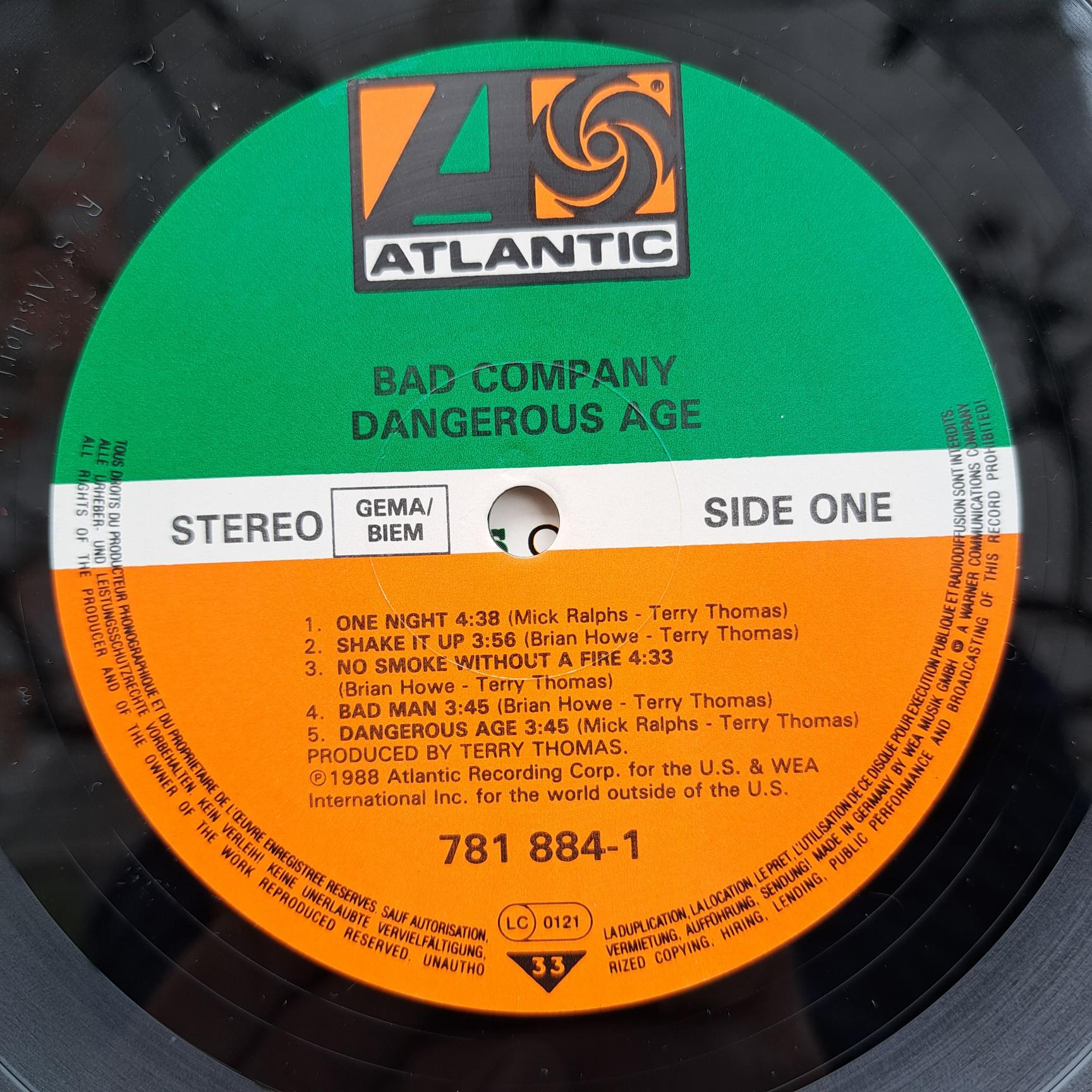 Bad Company – Dangerous Age Disc VINIL LP VG+ - imagine 2