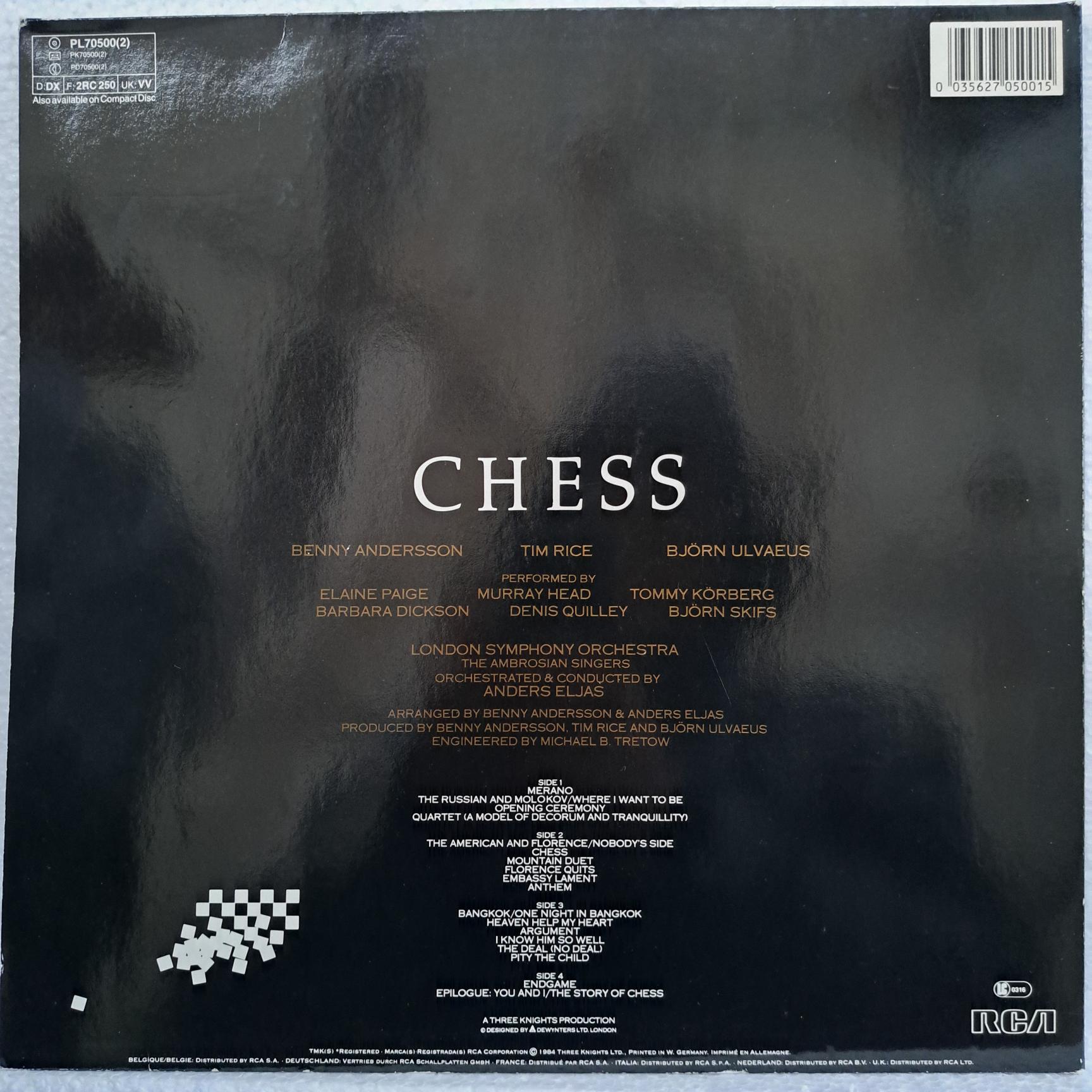Benny Andersson, Tim Rice, Björn Ulvaeus – Chess Disc VINIL LP VG+ - imagine 3