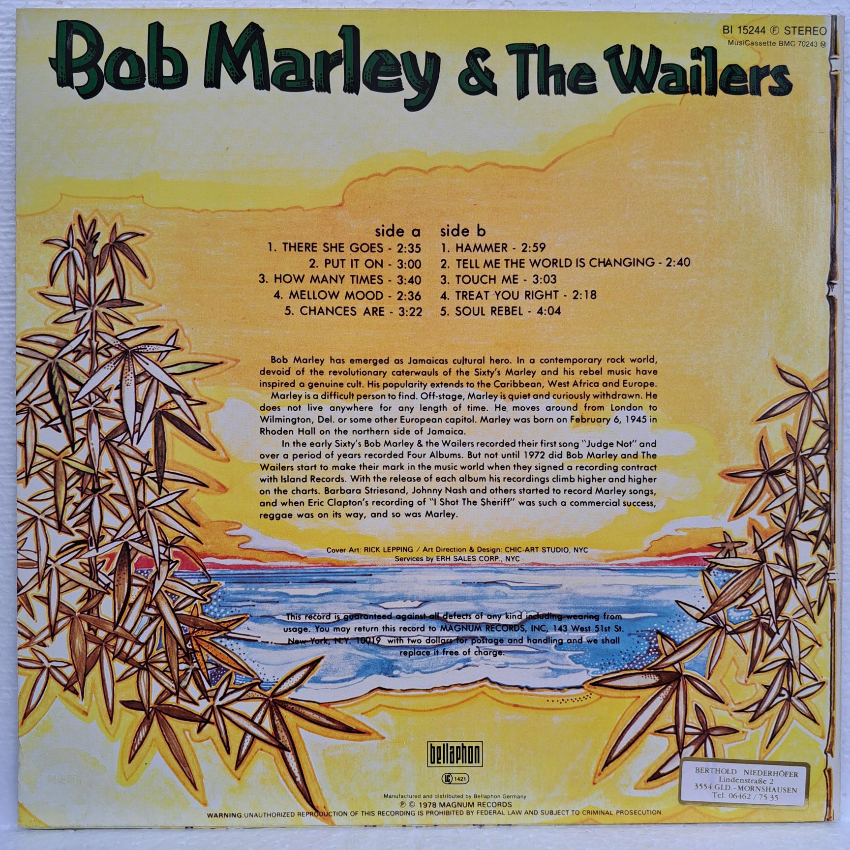 Bob Marley The Wailers – Bob Marley & The Wailers Disc VINIL LP VG+ - imagine 3