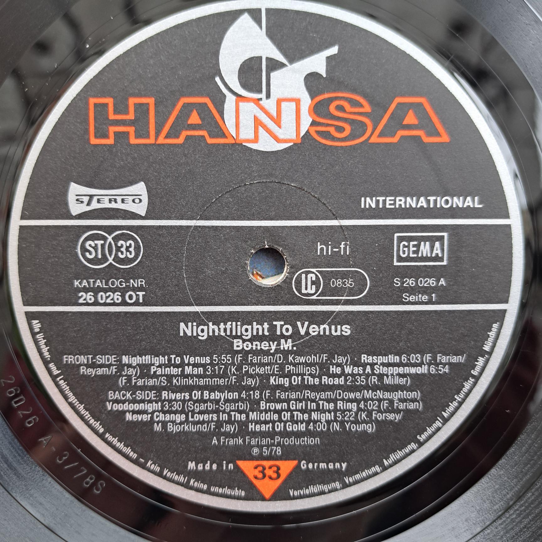 Boney M. – Nightflight To Venus - Disc VINIL LP (deformat, nu sare) - imagine 2