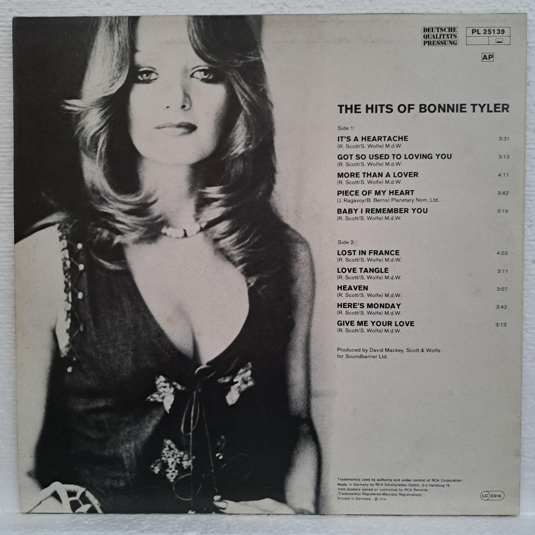 Bonnie Tyler – The Hits Of Bonnie Tyler Disc VINIL LP VG - imagine 2