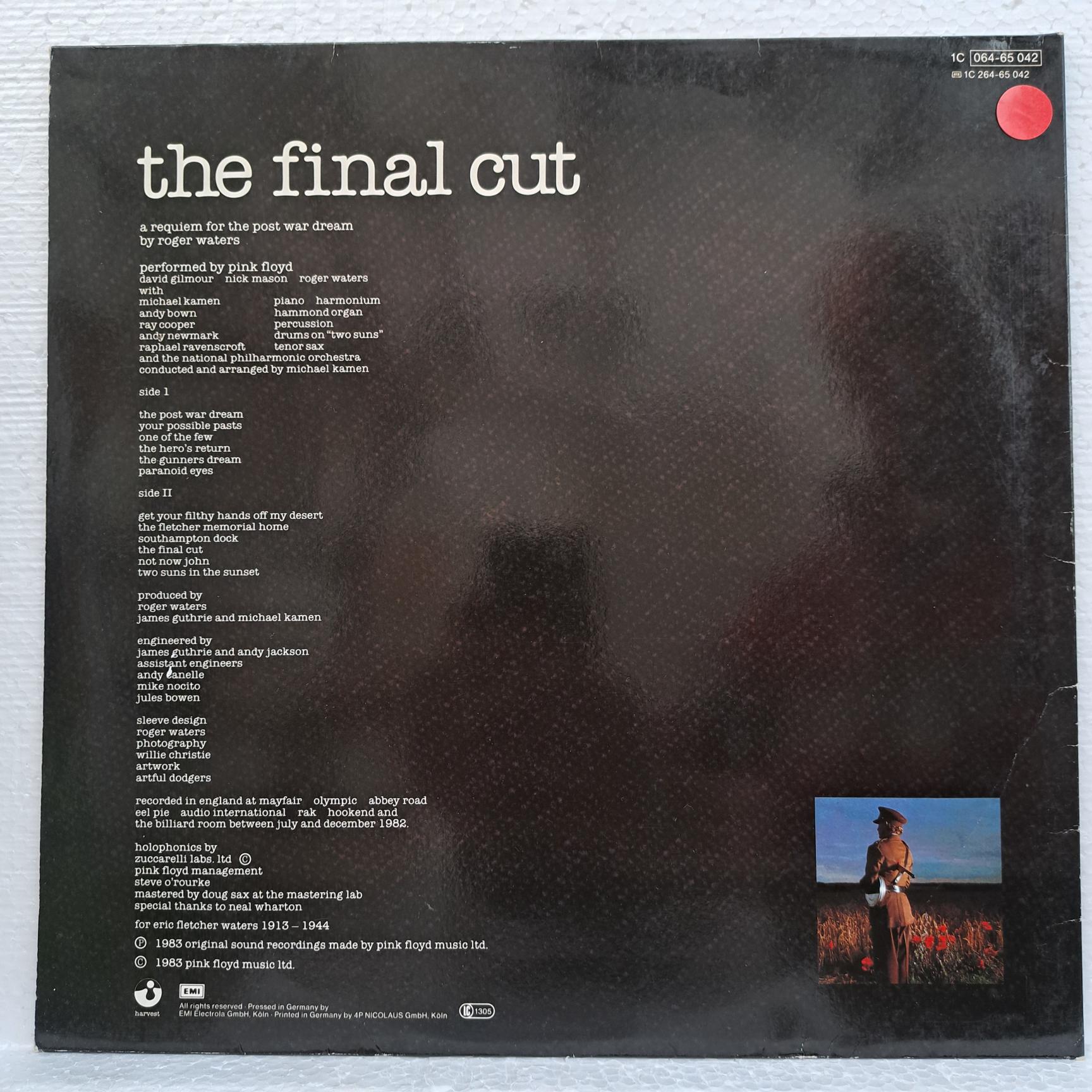 Disc VINIL LP VG+ Pink Floyd – The Final Cut REPOSTAT - imagine 3