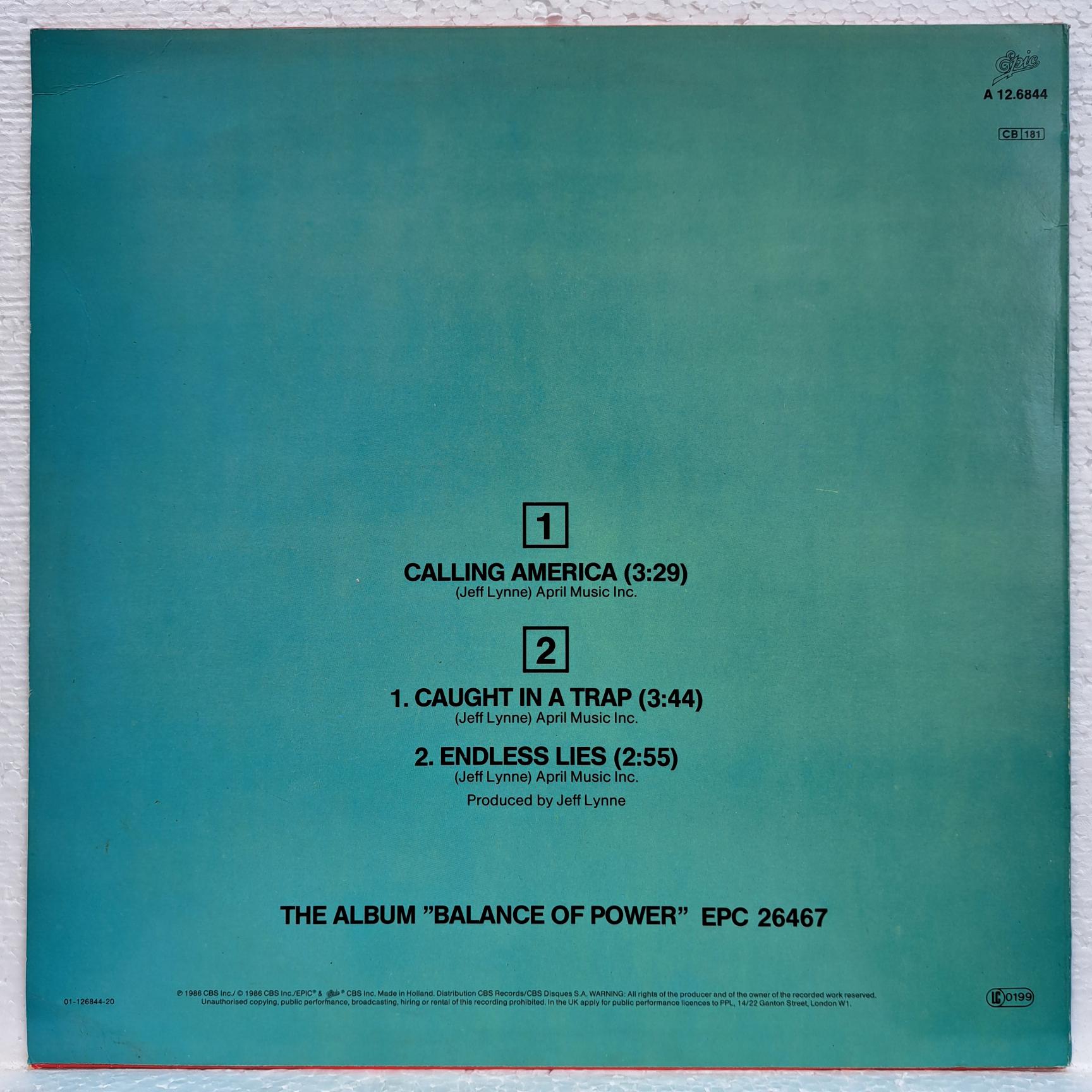 Electric Light Orchestra – Calling America Disc VINIL maxi VG+ - imagine 3