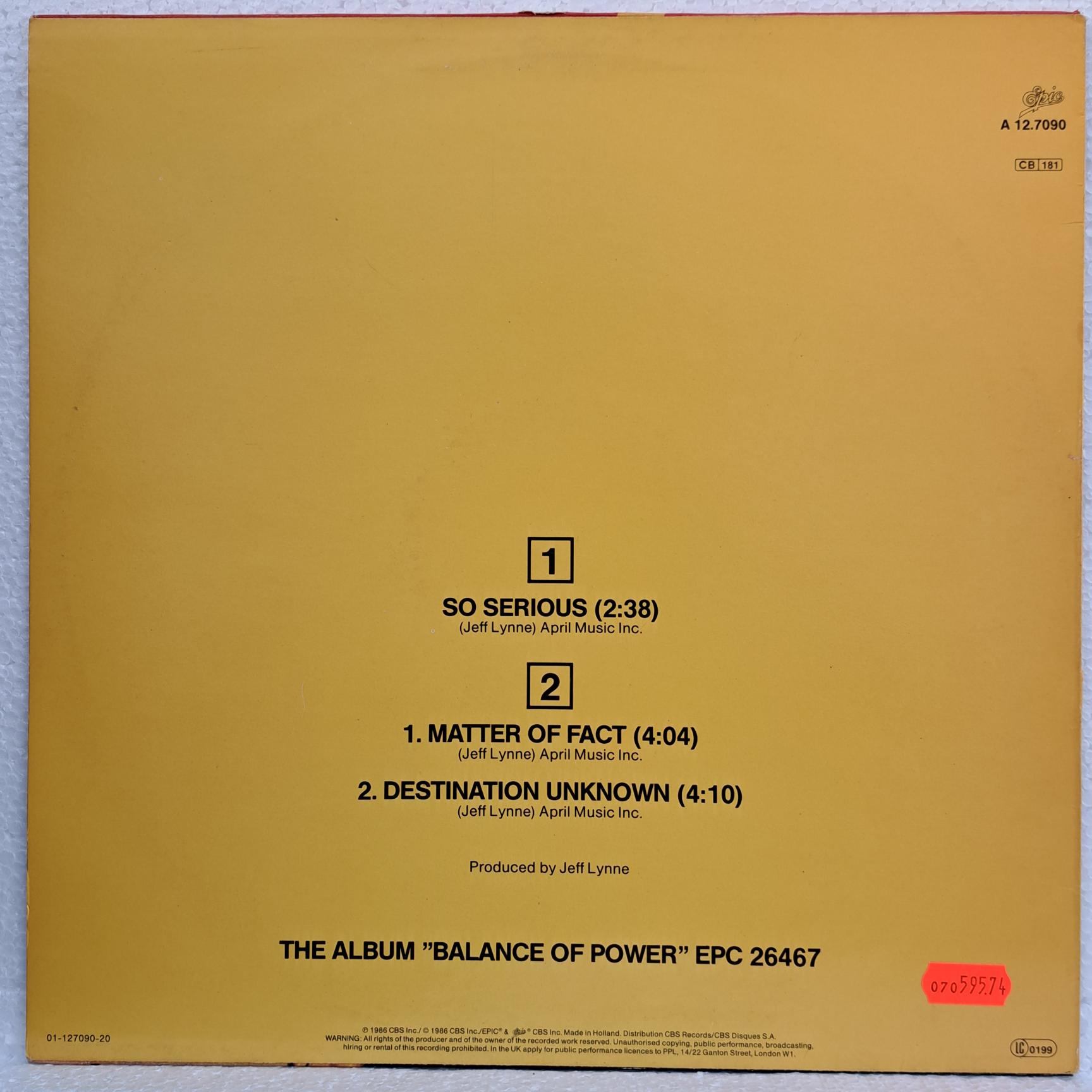 Electric Light Orchestra – So Serious Disc VINIL MAXI VG+ - imagine 2