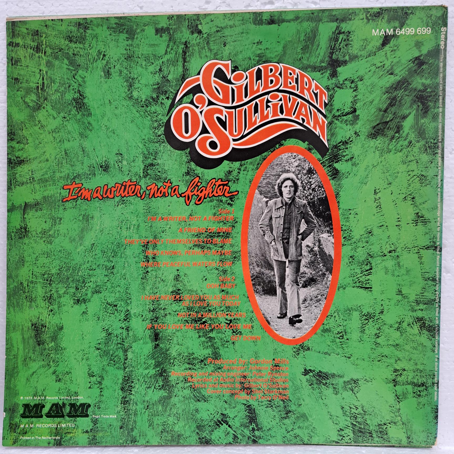 Gilbert O'Sullivan – I'm A Writer, Not A Fighter Disc VINIL LP VG+ - imagine 2